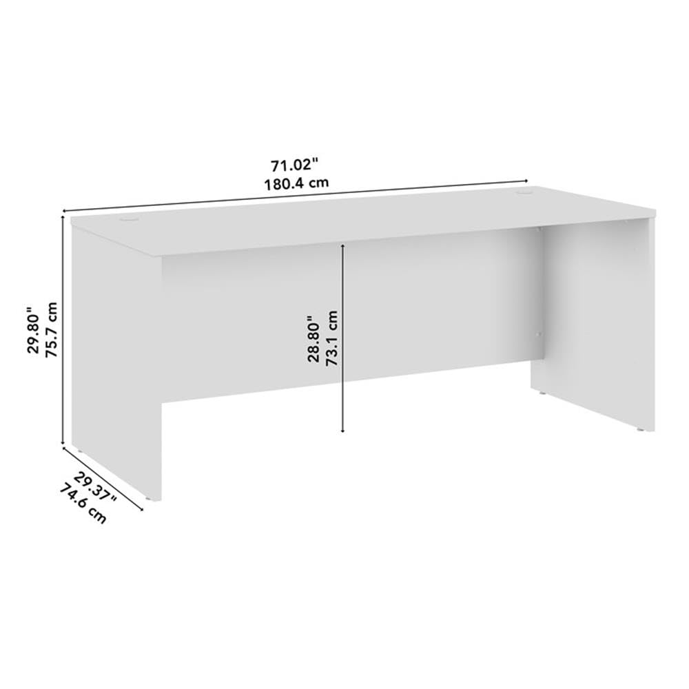 Bush Business Furniture Hampton Heights 60W White Buffet Cabinet with Hutch - Home Office Storage, Kitchen Buffet, Living Room Organizer | Perfect for Workspace Organization, Dining Room Display & Home Decor
