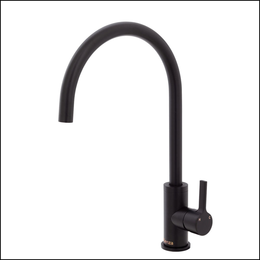 Fienza Sansa 229105B Matte Black Kitchen Mixer Tap - Perfect for Modern Sinks, Bathrooms & Utility Rooms