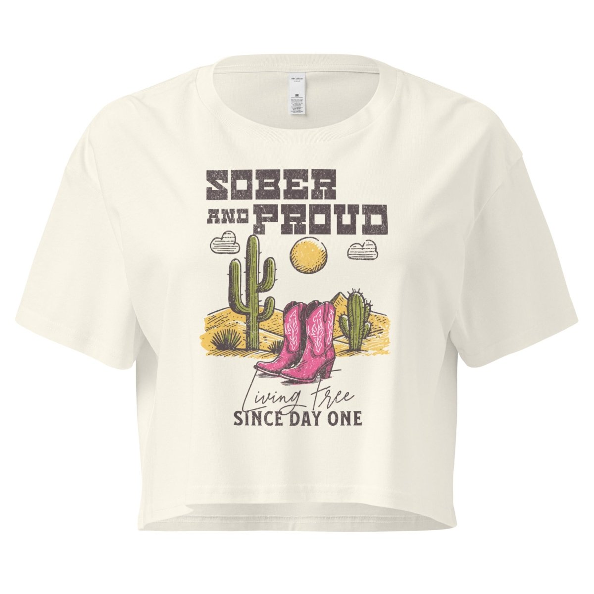 Sober and Proud Cowgirl Crop Top - Western Style Bralette for Women | Perfect for Country Concerts, Rodeos & Cowgirl Themed Parties