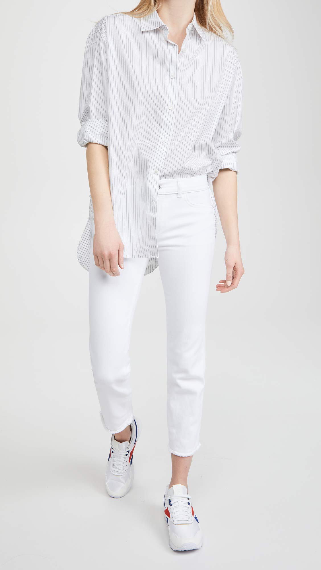 DL1961 Mara Straight Mid-Rise Instasculpt Ankle Jeans in Milk - Perfect for Casual Outings, Office Wear & Date Nights