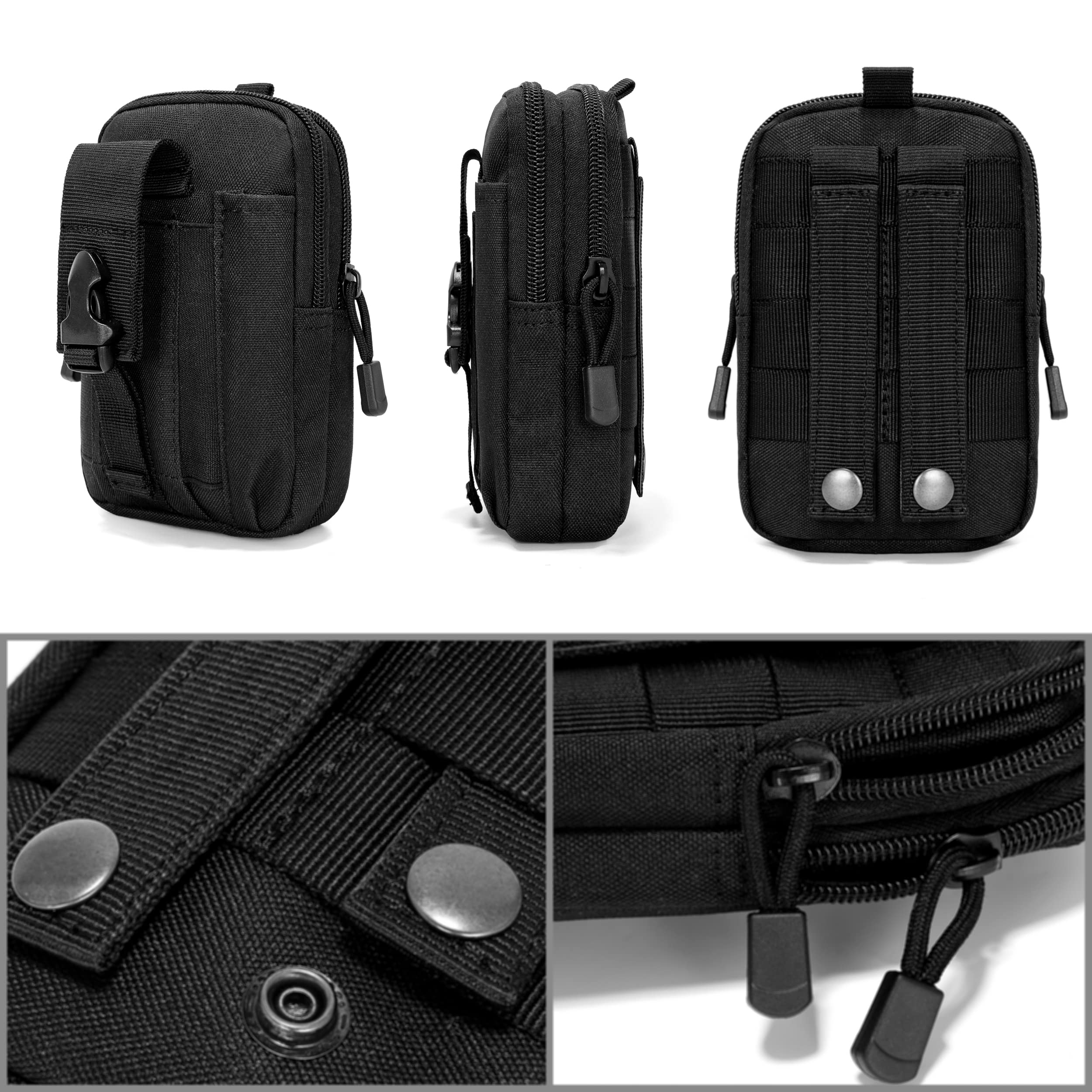 Tactical EDC Pouch - Military Molle Utility Belt Bag for Outdoor Sports | Waist Pack Phone Holster & Gadget Pouch | Perfect for Hiking, Camping & Tactical Gear Organization