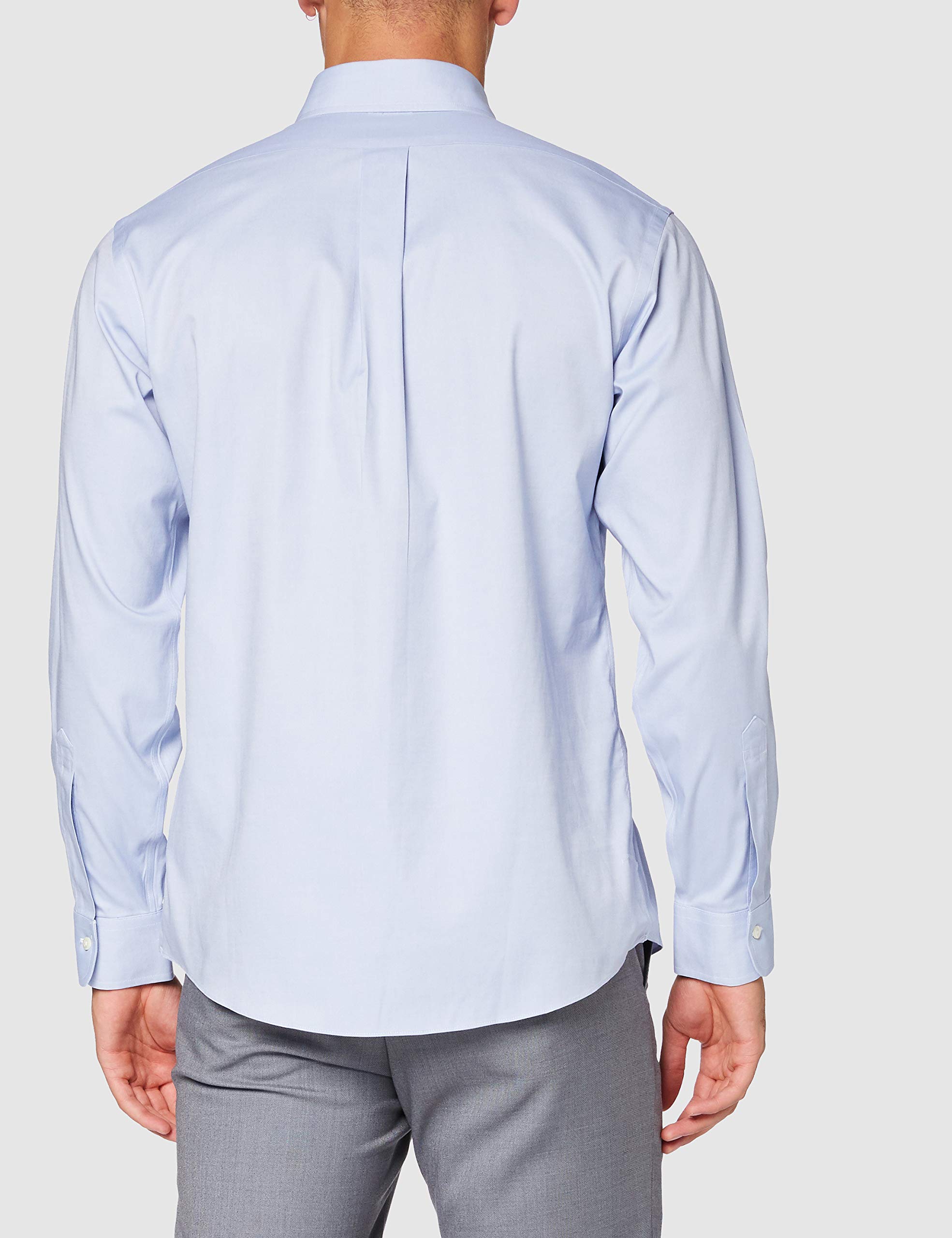 Brooks Brothers Men's Non-Iron Stretch Pinpoint Dress Shirt - Long Sleeve Button Down Solid Oxford for Business & Formal Occasions
