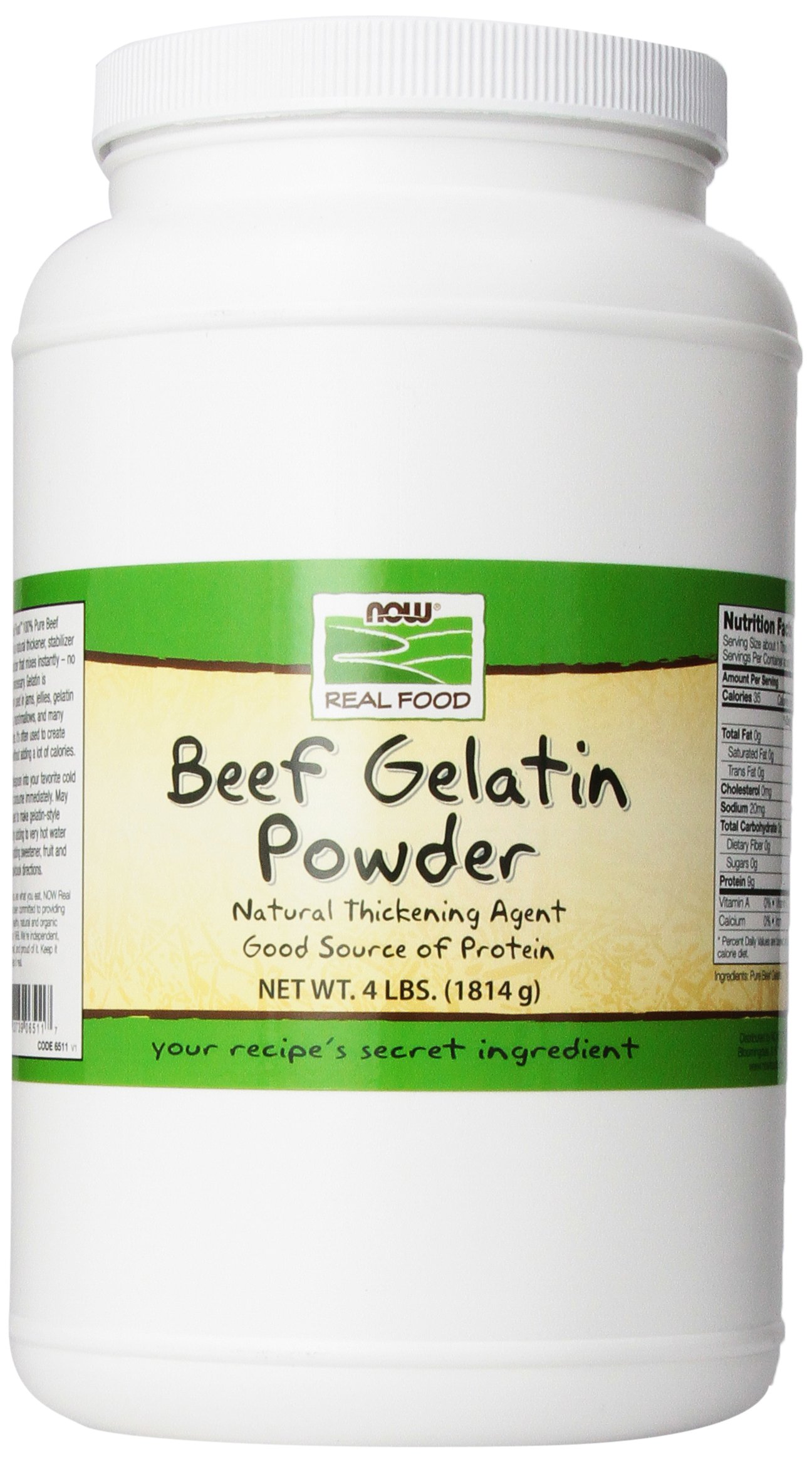 Now Foods Beef Gelatin Powder 4 lb (1.81 kg) - Grass Fed, Keto & Paleo Friendly - Supports Joint Health, Digestion & Skin Elasticity - Perfect for Homemade Gummies, Broths & Baking Recipes