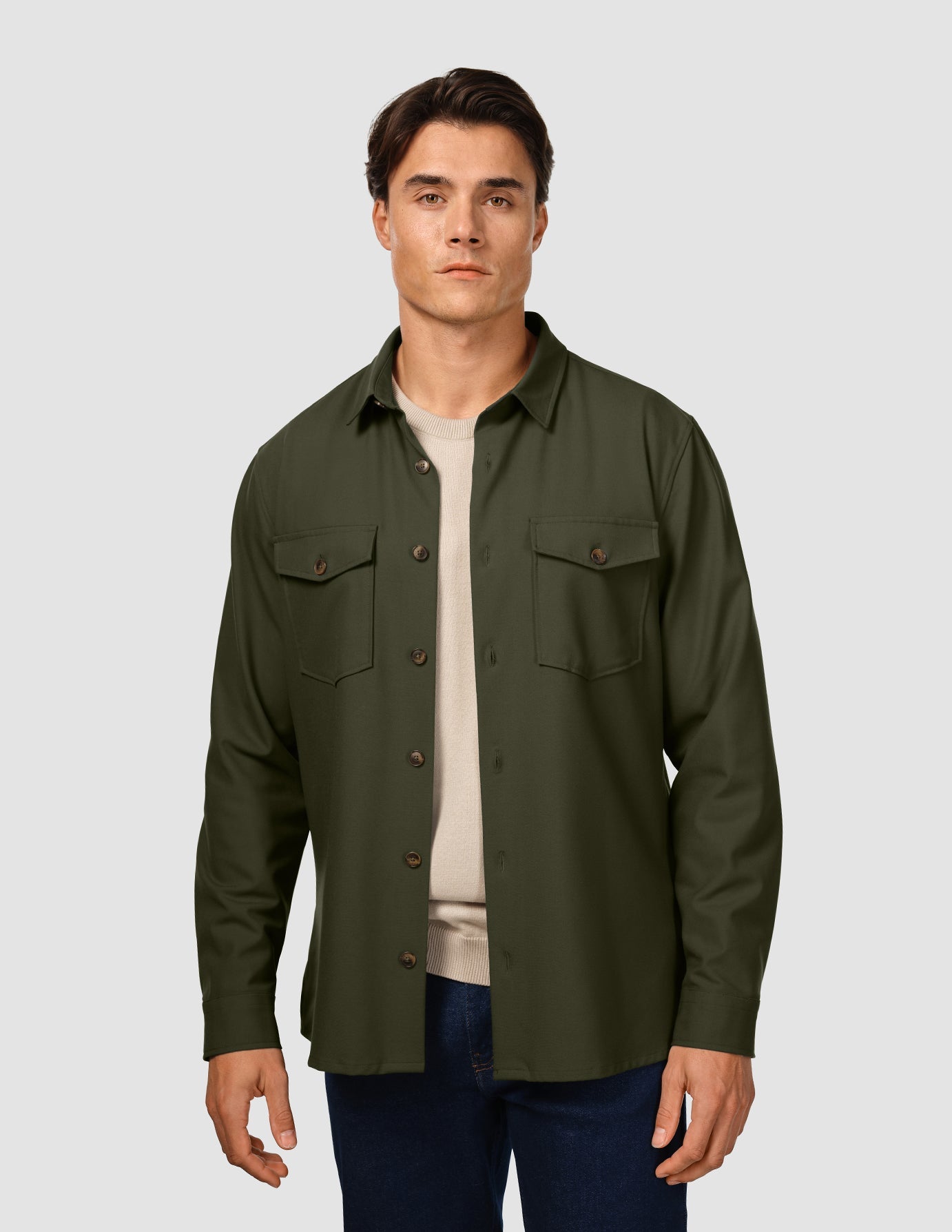 Essential Overshirt in Clover Green - Stylish Layering for Men & Women | Perfect for Casual Outings & Outdoor Adventures