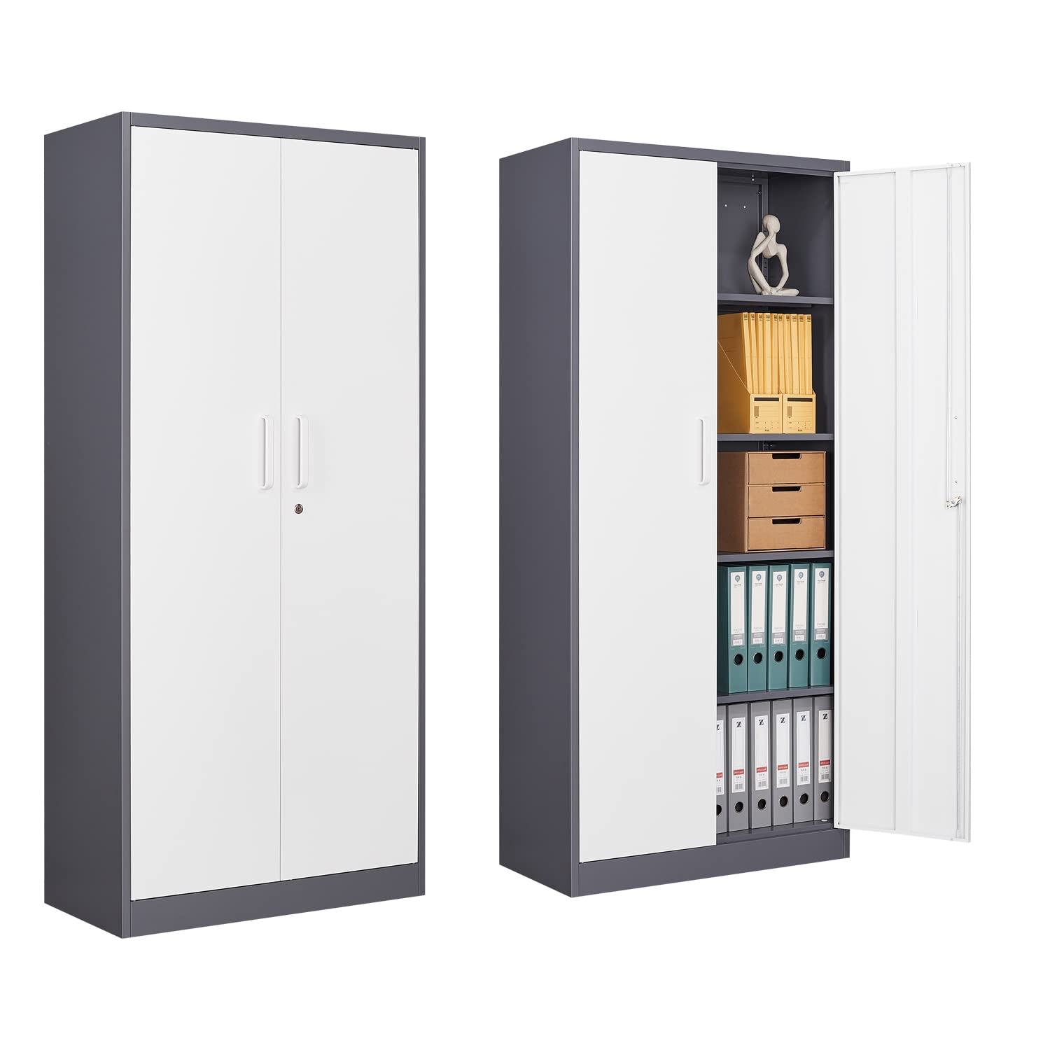 Heavy-Duty Metal Storage Cabinet with Lock - 71