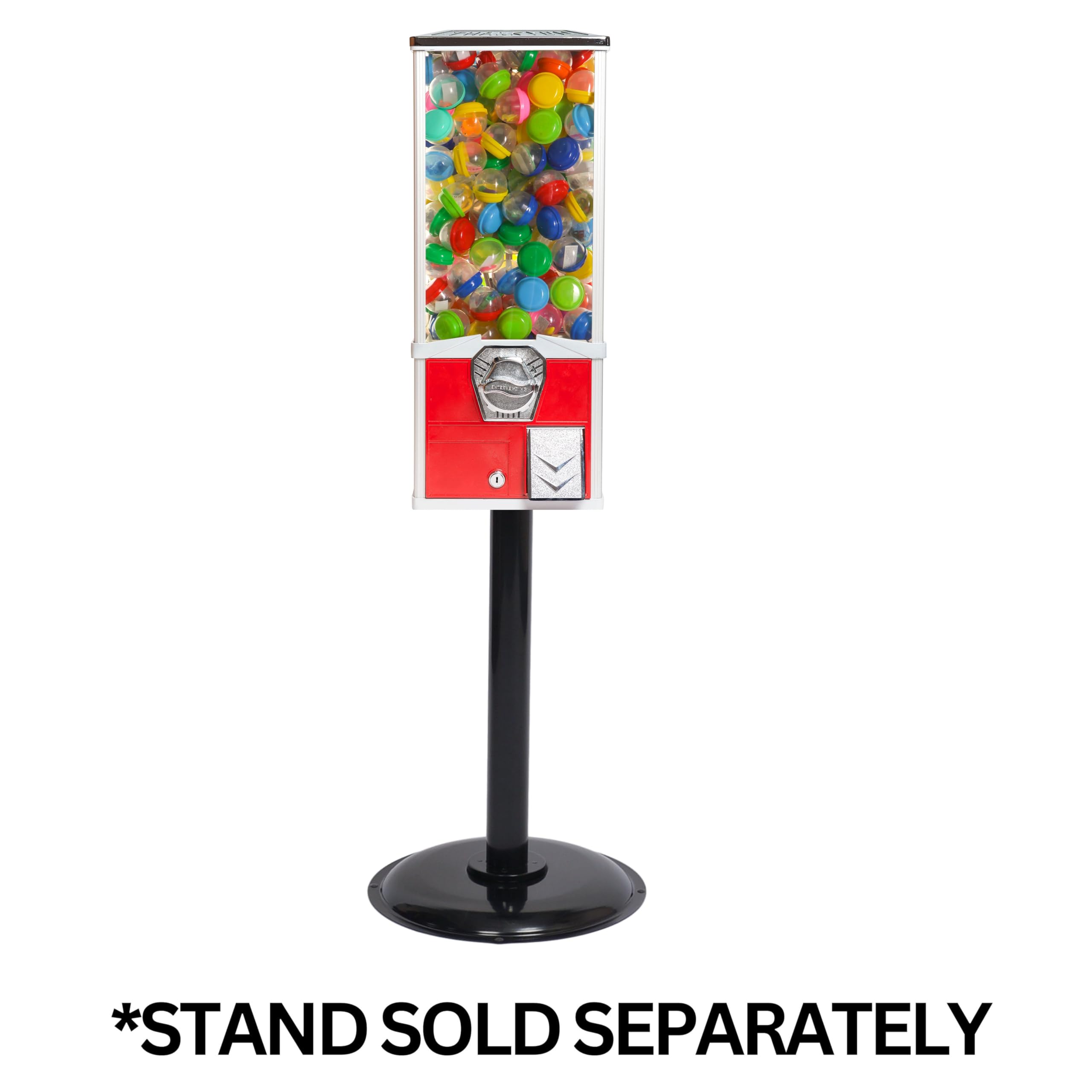 Commercial Vending Machine for 2 Inch Round Capsules - Gumballs, Bouncy Balls & Prizes - Big Red Capsule Toy Dispenser for Arcades, Malls & Retail Stores