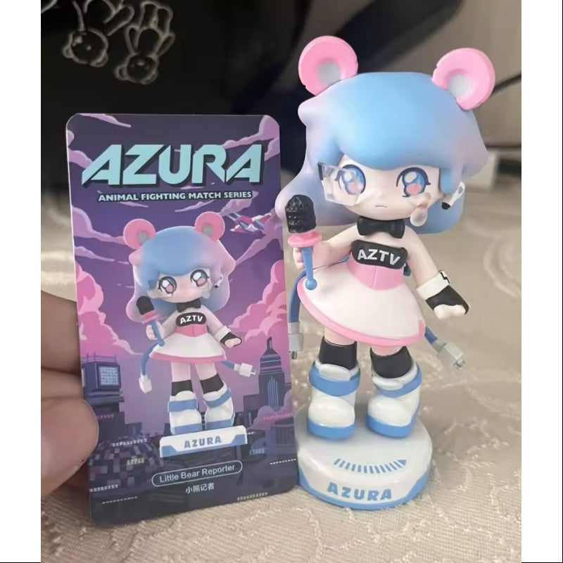 AZURA Animal Fighting Match Series Little Bear Reporter - Cute Cartoon Bear Toy for Kids, Perfect for Storytelling, Role Play & Collectibles - Great Gift for Birthday & Christmas