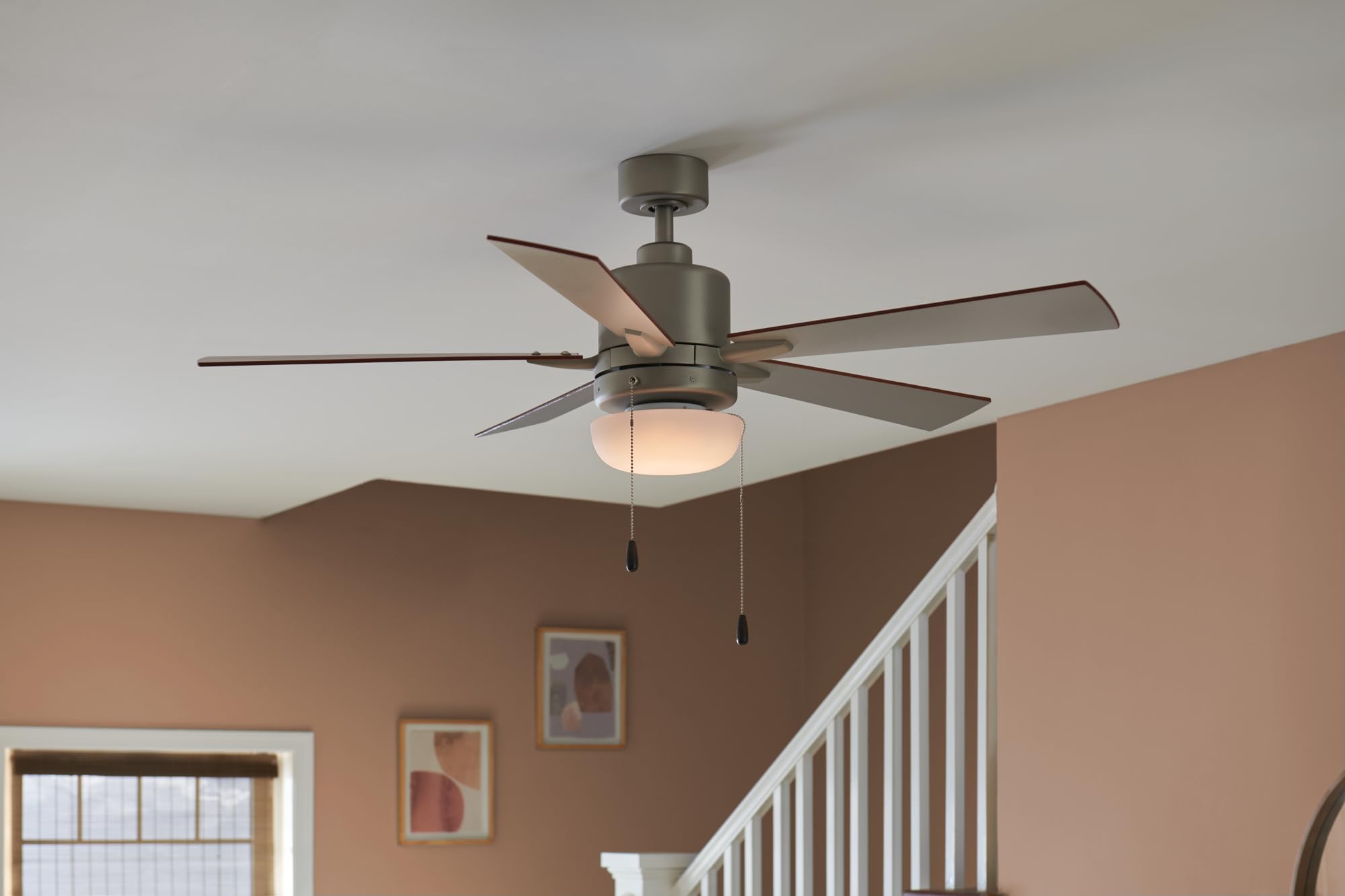 KICHLER 9 Inch Universal LED Fan Light Kit - White Finish, Energy Efficient Ceiling Fan Light for Bedroom, Living Room & Kitchen