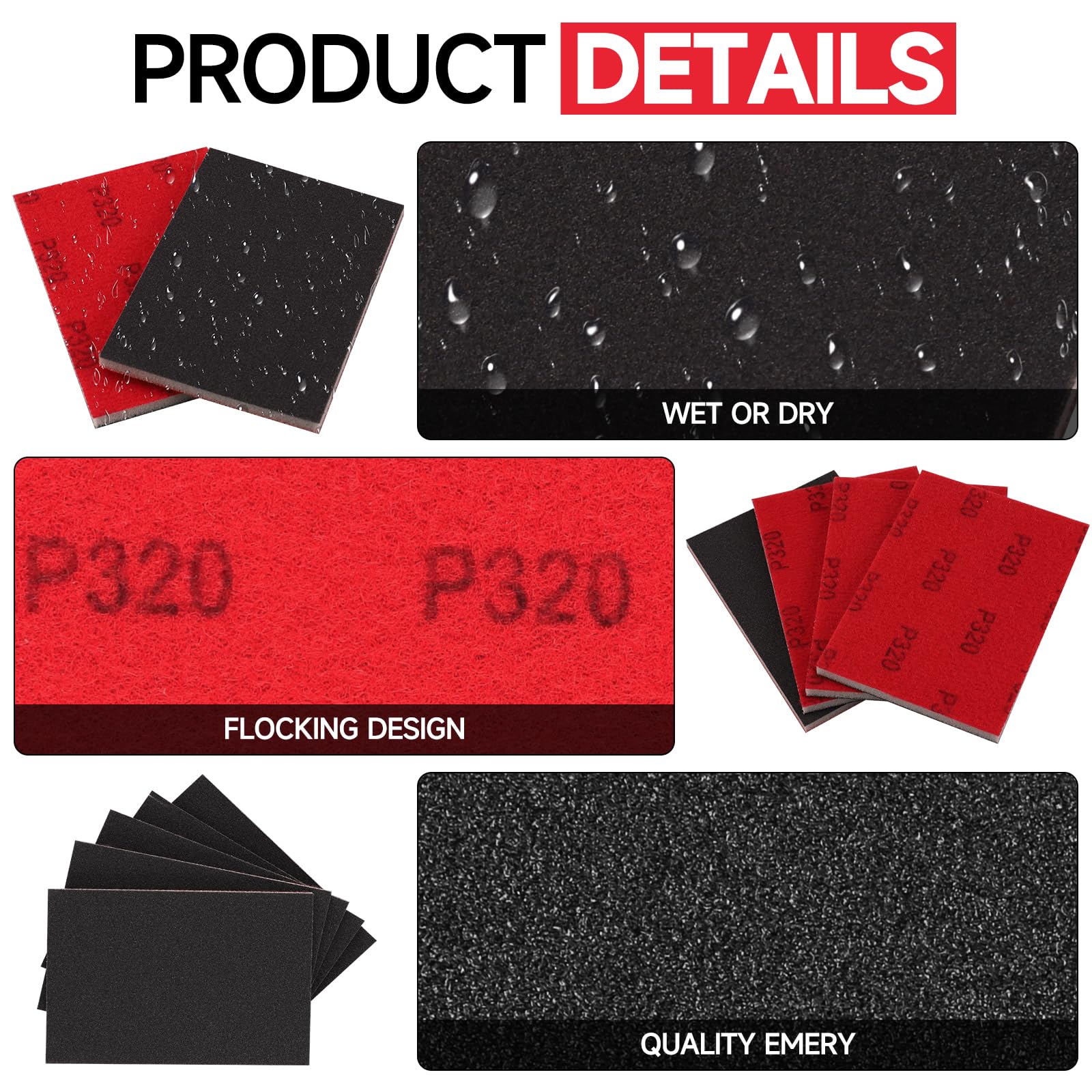 20-Piece 3x4 Inch 320 Grit Sanding Sponge Set - Ultra Fine Soft Foam Sanding Pads for Wet/Dry Sanding - Perfect for Wood, Metal, Drywall, Furniture & Model Polishing - Ideal for DIY Projects, Home Renovation & Craft Work