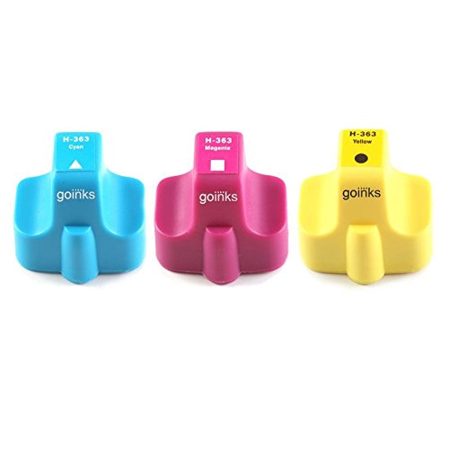 Go Inks 1 Compatible CMY Ink Cartridge Set (Cyan, Magenta, Yellow) - Replacement for HP 363 Color Printer Ink - Works with HP Photosmart Printers - Perfect for Home, Office & Photo Printing