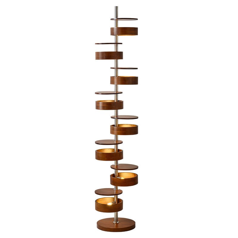 Modern Wooden Floor Lamp with Adjustable Height - Warm LED Lighting for Living Room, Bedroom & Office - Scandinavian Style Home Decor