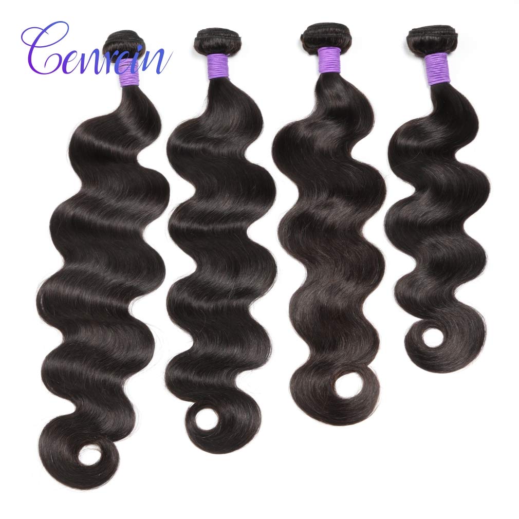 Brazilian Body Wave Human Hair Bundles 3Pcs with 5x5 Lace Closure - 100% Unprocessed Virgin Hair (16 18 20 +14,1B) 10A Grade - Perfect for Daily Styling, Weddings & Special Occasions