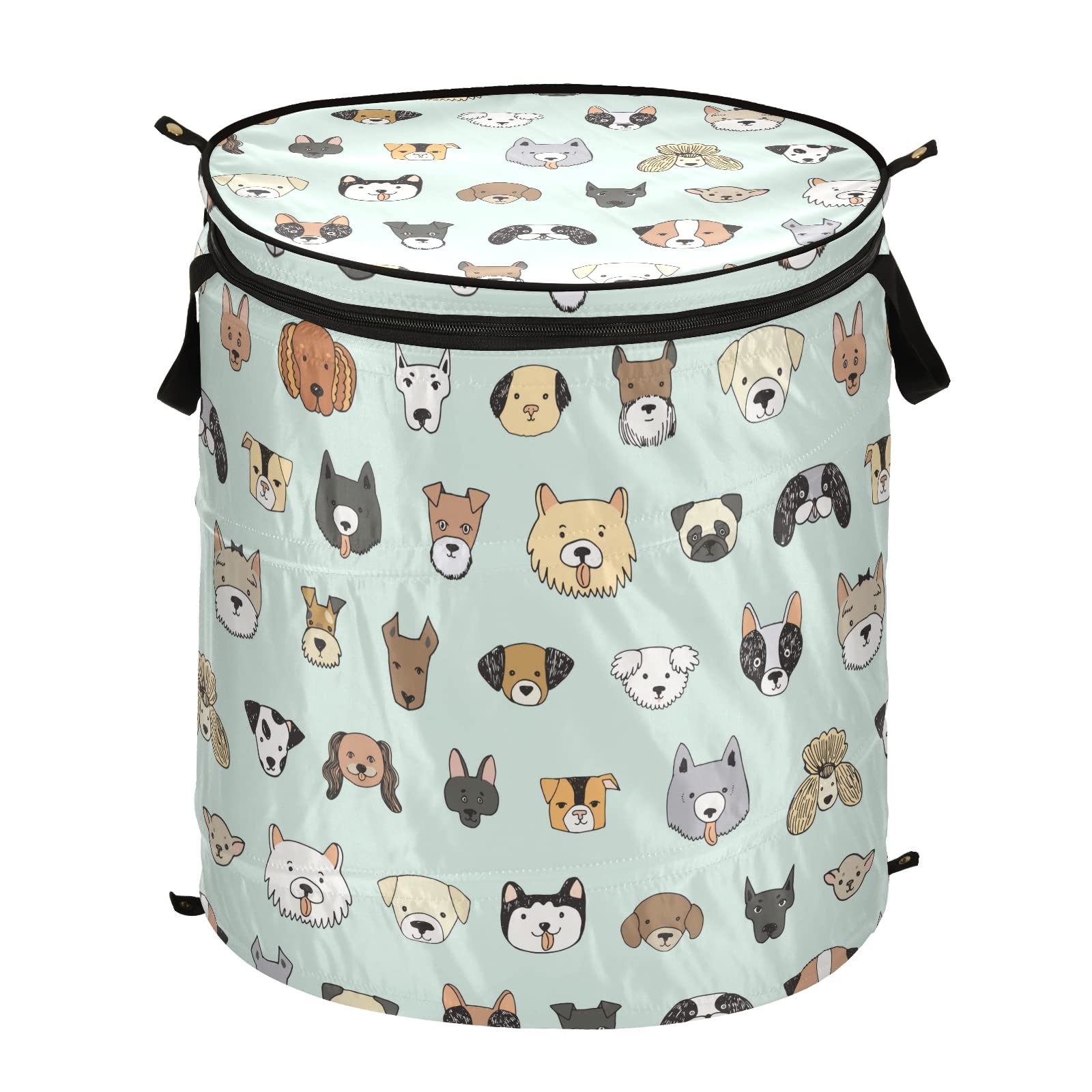 Susiyo 50L Pop-Up Laundry Hamper with Lid - Foldable Storage Basket for Clothes, Toys & Organization | Zipper Closure & Carry Handles | Perfect for Bathroom, Dorm, Nursery & Kids Room Storage Solutions