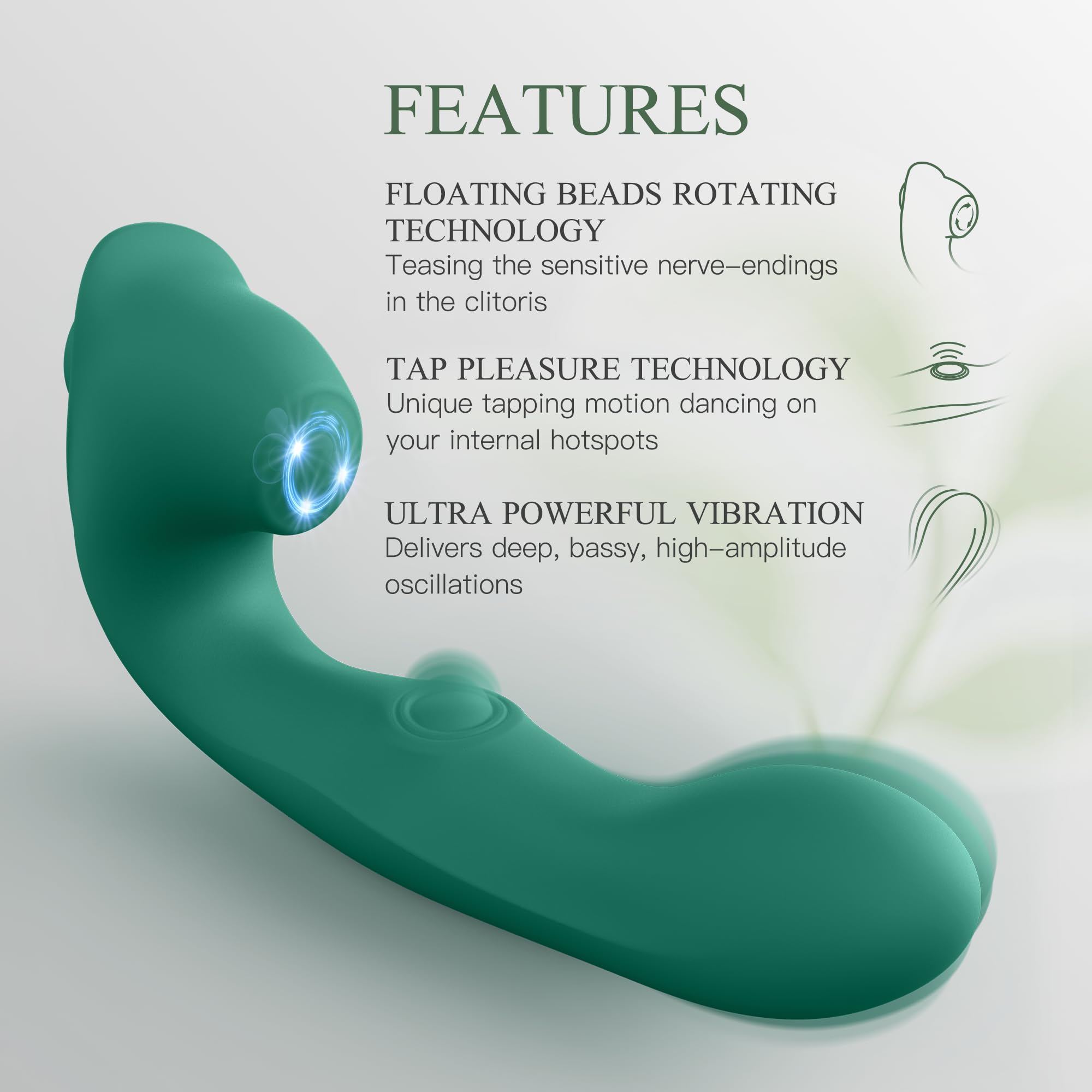 3IN1 Rotating G Spot & Clitoral Vibrator for Women - 10 Vibration Modes with Tapping & Rotating Stimulation | Adult Sex Toy for Solo Play & Couples Intimacy | Perfect for G Spot, Clit & Nipple Pleasure