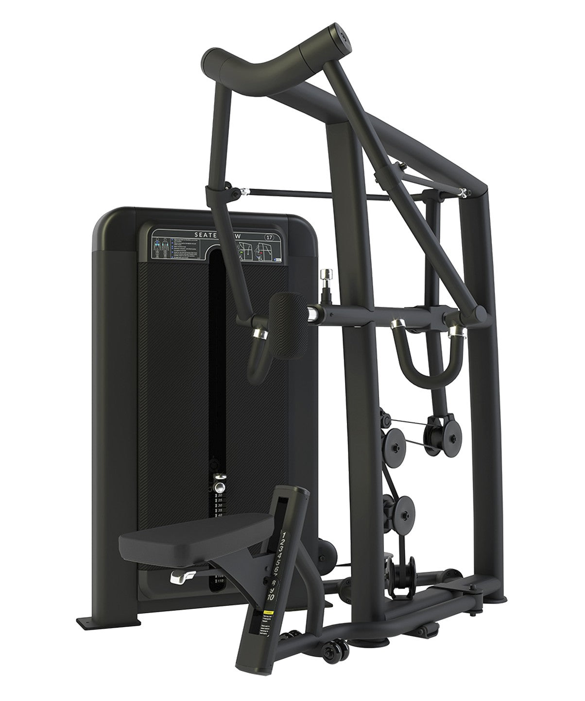 Club Line Seated Row Machine with Converging Axis - Adjustable Weight Stack Tower for Home & Commercial Gym Strength Training