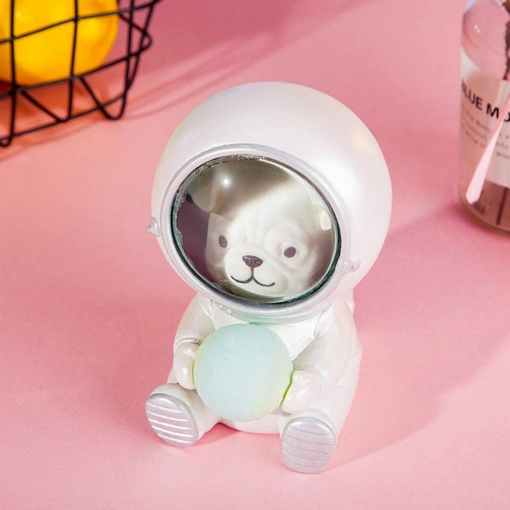 Tenbroman Creative Galaxy Guardian Night Light - Cute Pet & Spaceman LED Night Light, Battery Powered Bedside Lamp for Kids Room, Nursery, Bedroom Decor - Perfect for Bedtime Stories & Nighttime Comfort (Dog Design)