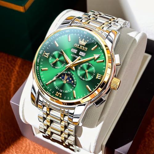 6633: Two tone strap & green dial