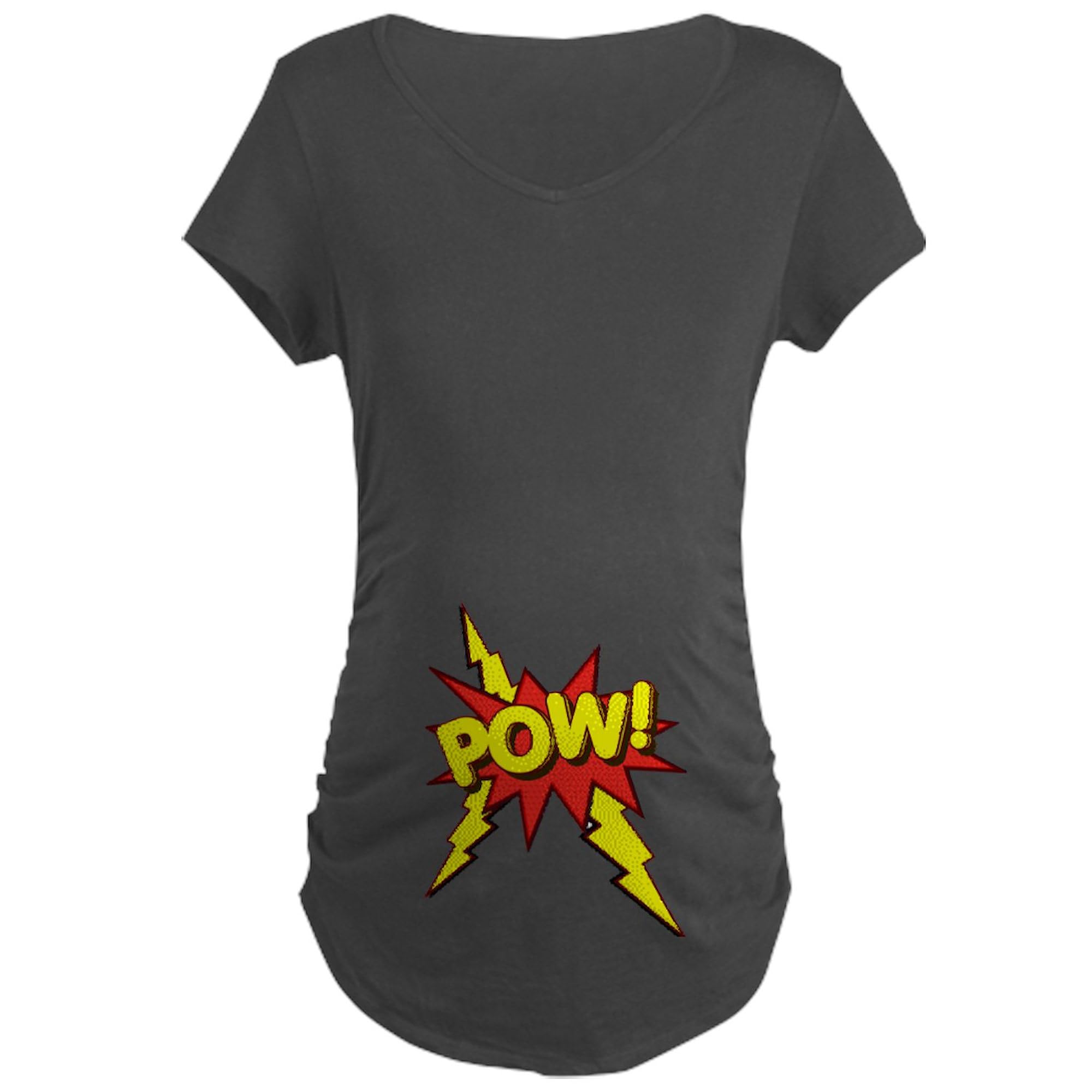 Powboltr Maternity T-Shirt for Women - Stretch Ruched Side Pregnancy Shirt - Comfortable & Stylish for Maternity Photos, Baby Showers & Everyday Wear