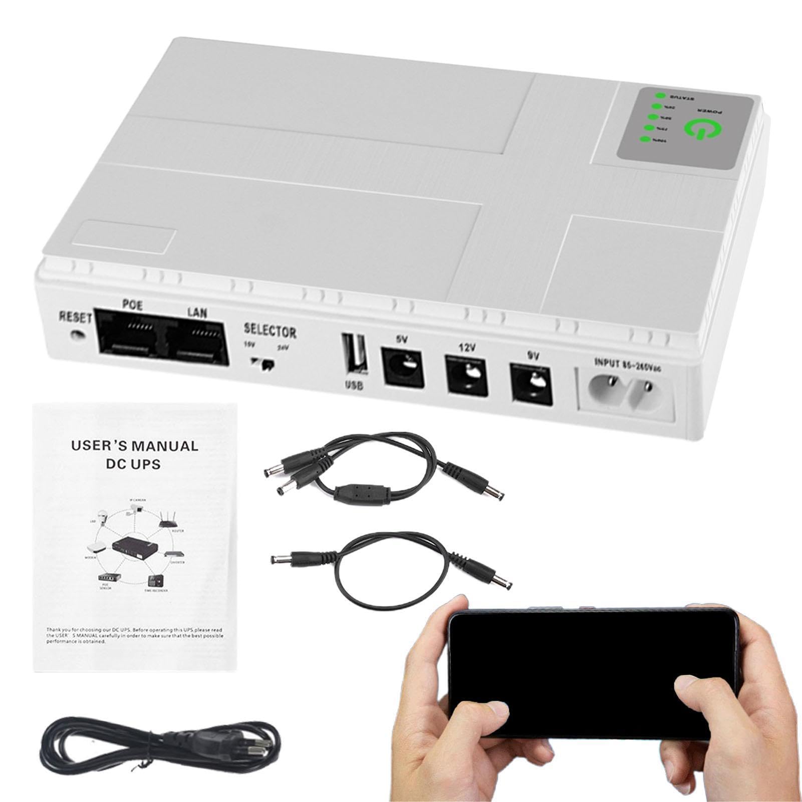 Portable Router Backup Battery & Security Camera Power Supply - Long Lasting Modem Speaker & Monitoring System Battery Pack for Home/Office Security & Outdoor Use