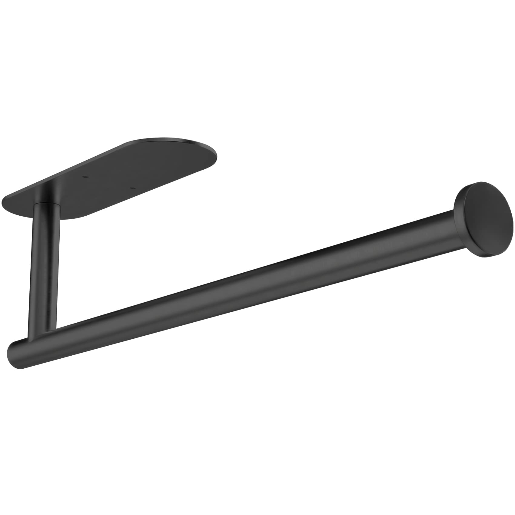 Gewtur Under Cabinet Kitchen Roll Paper Holder - Matte Black Stainless Steel Wall Mounted Towel Dispenser with Self Adhesive for RV, Pantry, Bathroom | Space-Saving Solution for Compact Kitchens, Campers & Small Spaces