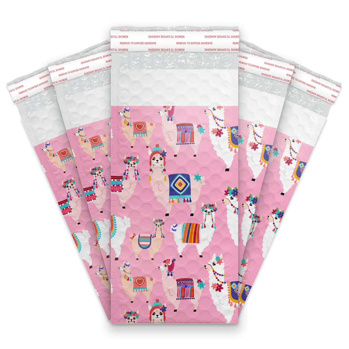 4x8 Inch Self-Seal Bubble Mailers - Llamas Designer Poly Shipping Envelopes | Custom Padded Boutique Mailing Bags for Ecommerce, Small Business & Online Stores | Perfect for Shipping Jewelry, Crafts & Fragile Items