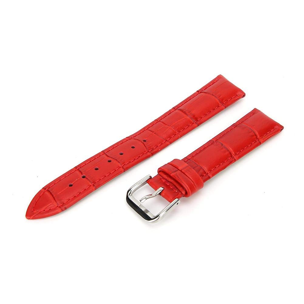 ZJchao 18mm Red PU Leather Watch Band - Adjustable Unisex Watch Strap Replacement for Men & Women, Perfect for Watch Repair, Daily Wear & Gift Giving