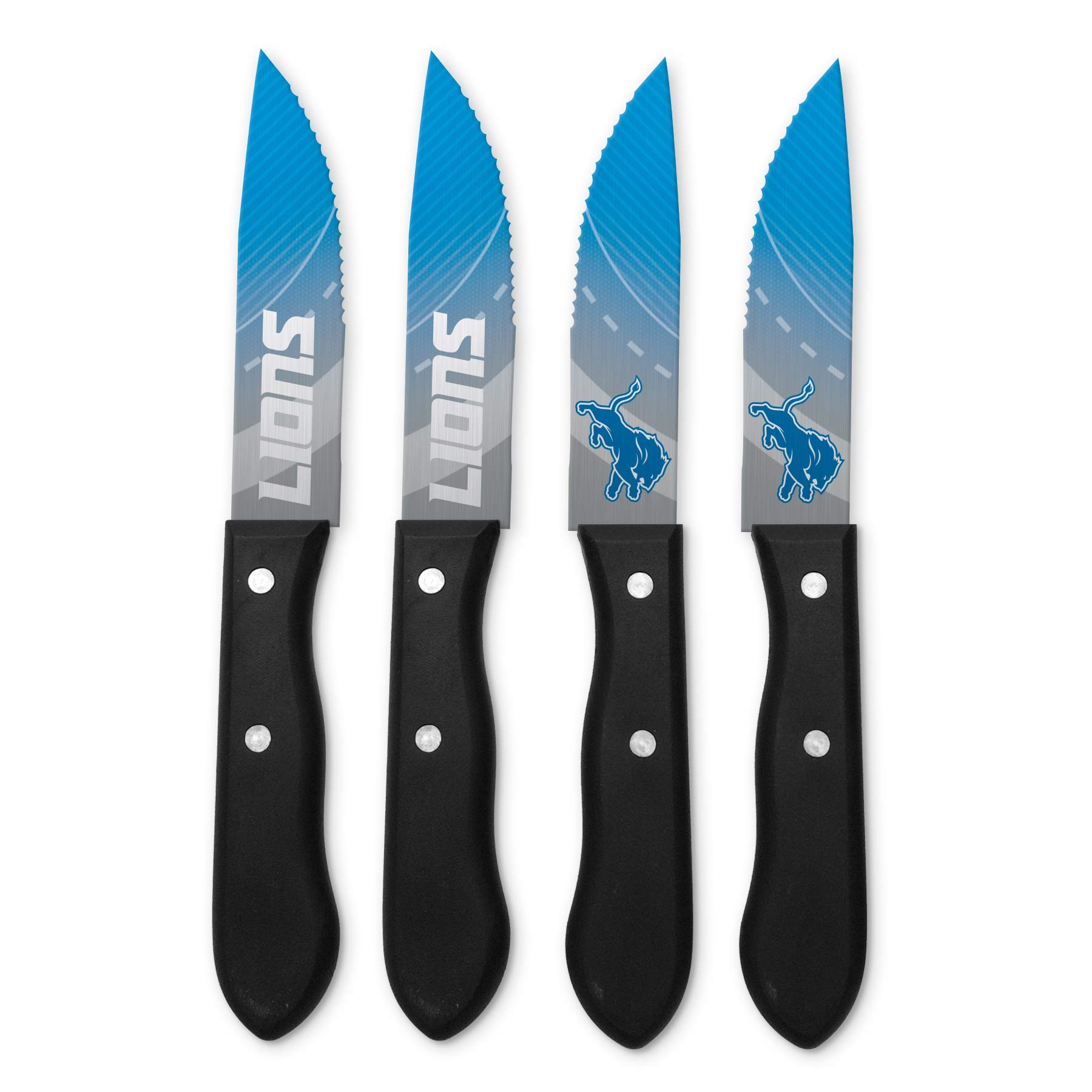 Premium NFL Themed Unisex Steak Knife Set - 4-Piece Stainless Steel Steak Knives with Team Logo - Perfect for Game Day BBQs, Tailgating & Sports Fan Gifts