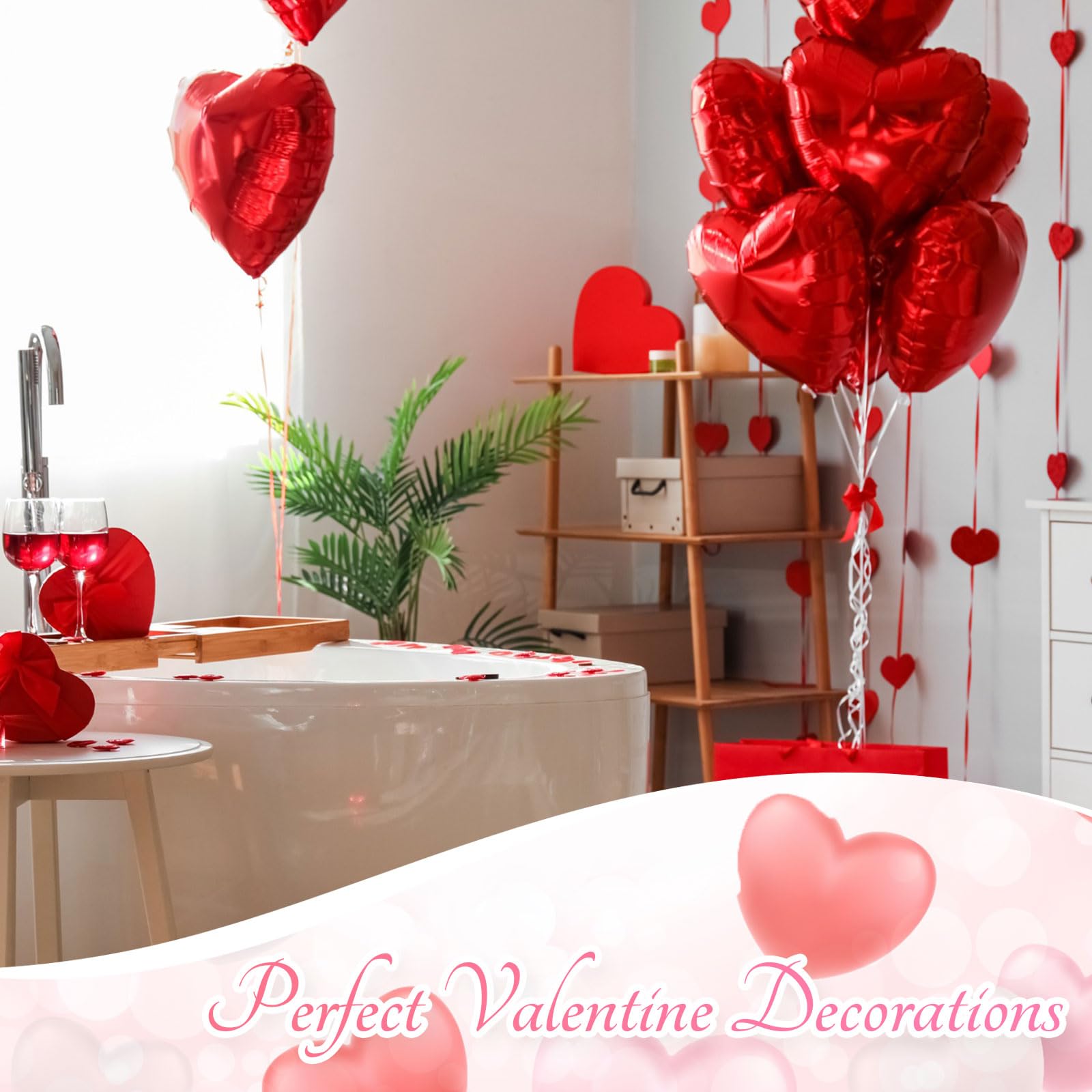80 Pieces Large Heart Foil Balloons - 18