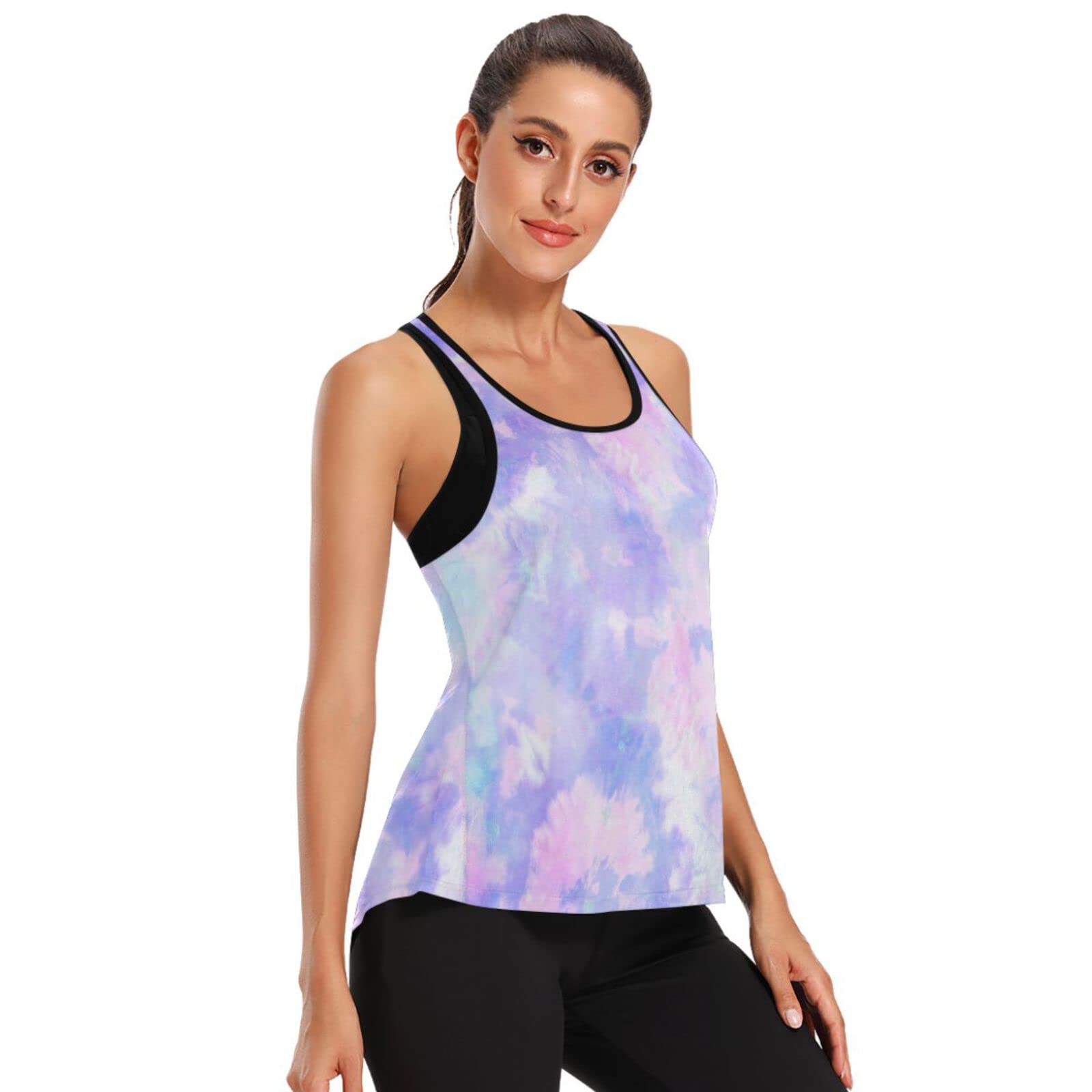 Vibrant Tie Dye Yoga Tank Top for Women - Breathable Open Back Workout Shirt for Gym, Running & Yoga | Perfect for Fitness, Beach & Summer Activities