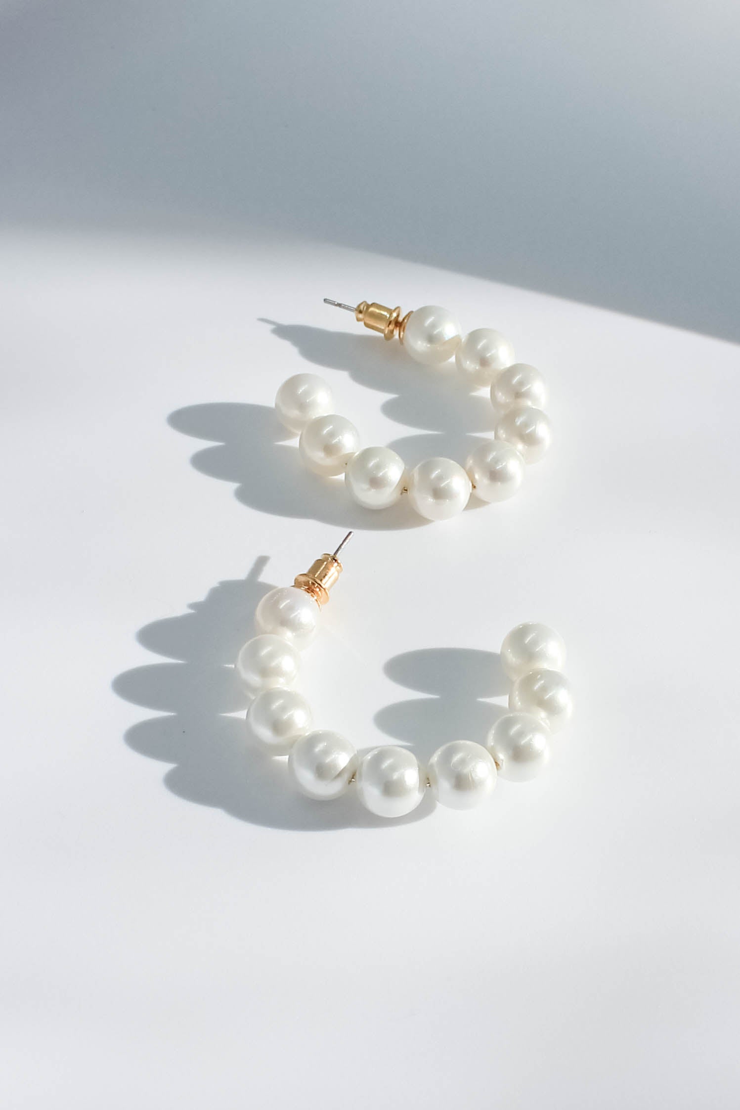 Stylish Audrey Pearl Hoops - Large Elegant Pearl Earrings for Women | Perfect for Parties, Weddings & Special Occasions