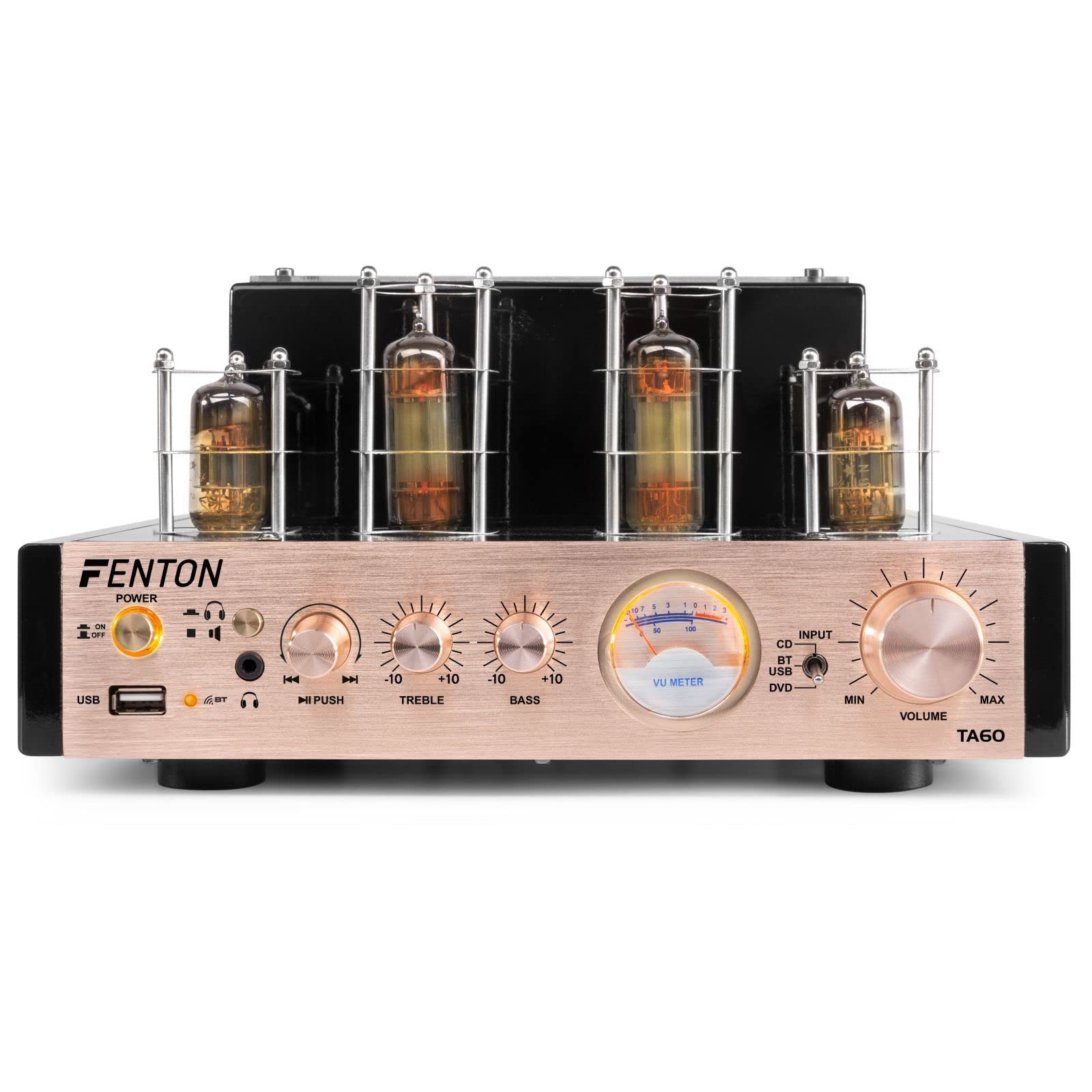 Fenton HiFi Tube Amplifier with Bluetooth 5.0 - Premium Home Stereo Audio System for Vinyl Records & Wireless Streaming - Perfect for Living Room, Home Theater & Music Studio