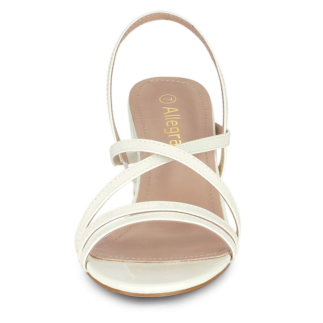 Allegra K Women's Strappy Slingback Chunky Heel Slide Sandals - Comfortable Summer Dress Shoes for Weddings, Parties & Date Nights