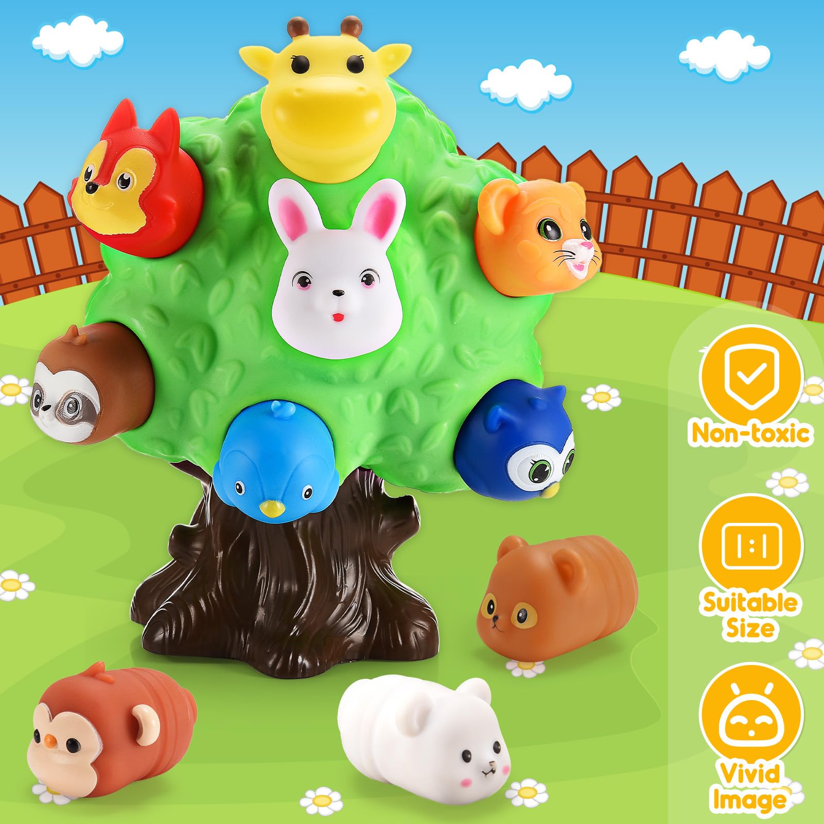 Montessori Animal Learning Toys for Toddlers 1-6 Years Old - Forest Animal Playset Sensory Toys for Boys & Girls - Perfect Easter & Birthday Gifts for 1-5 Year Olds | Educational Playtime & Developmental Fun