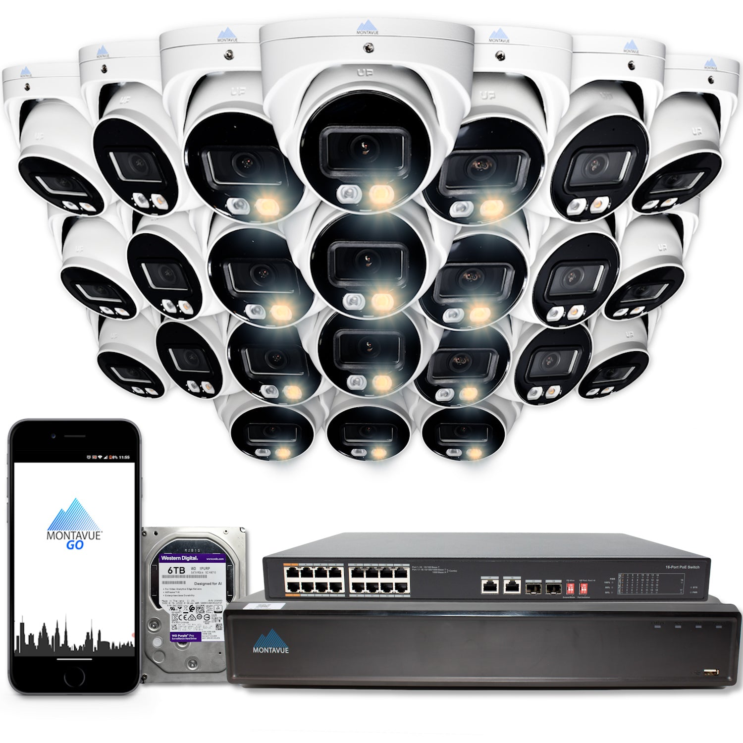 4MP 2K Security Camera System with 32CH NVR & 6TB HDD - SMD+ & Turret CCTV Package for 24/7 Home & Business Surveillance | Outdoor & Indoor Security Monitoring Solution