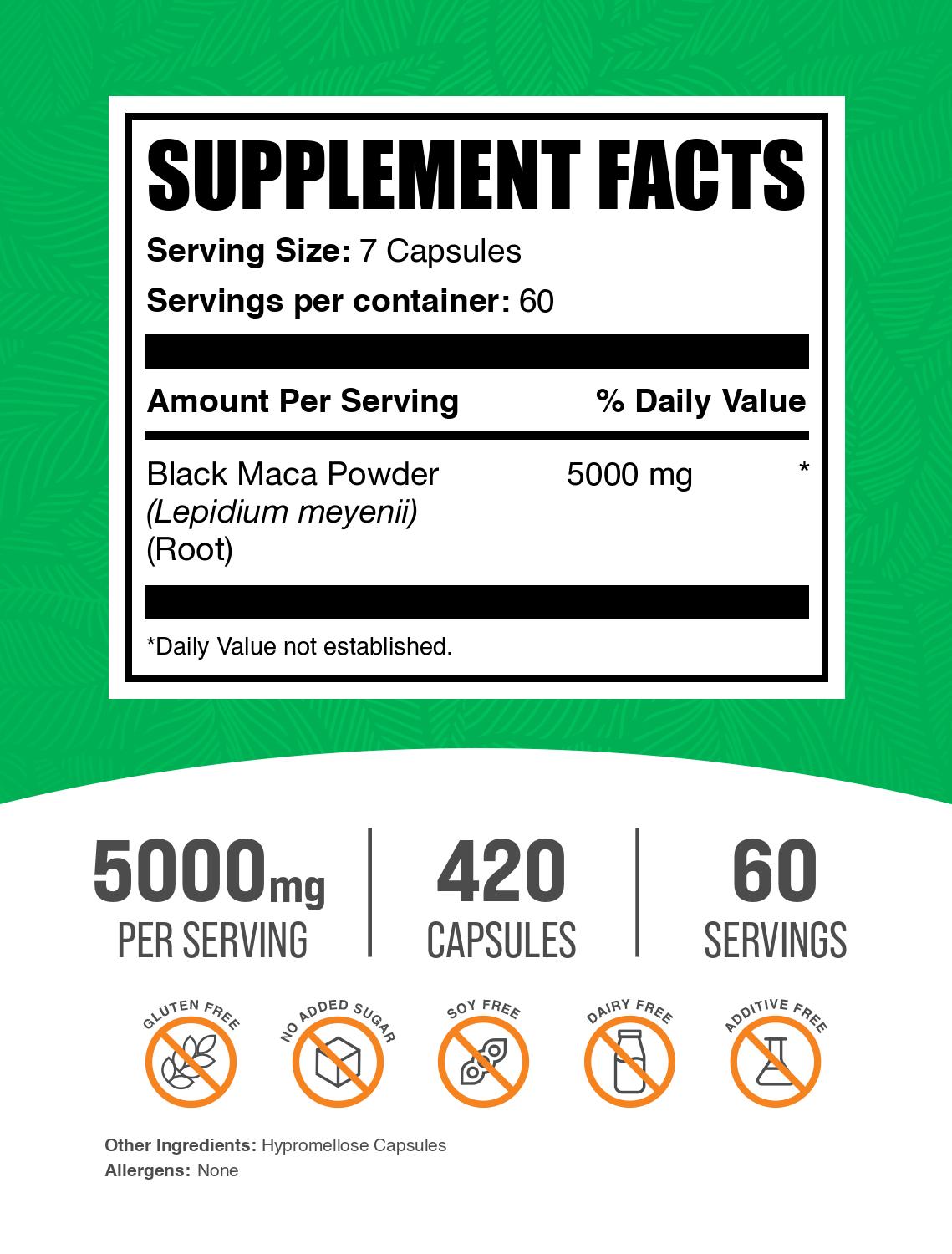 Premium Black Maca Root Capsules for Energy & Vitality - 100% Pure Peruvian Maca Supplement for Men & Women - Boost Stamina, Libido & Hormonal Balance - Ideal for Fitness, Stress Relief & Natural Wellness
