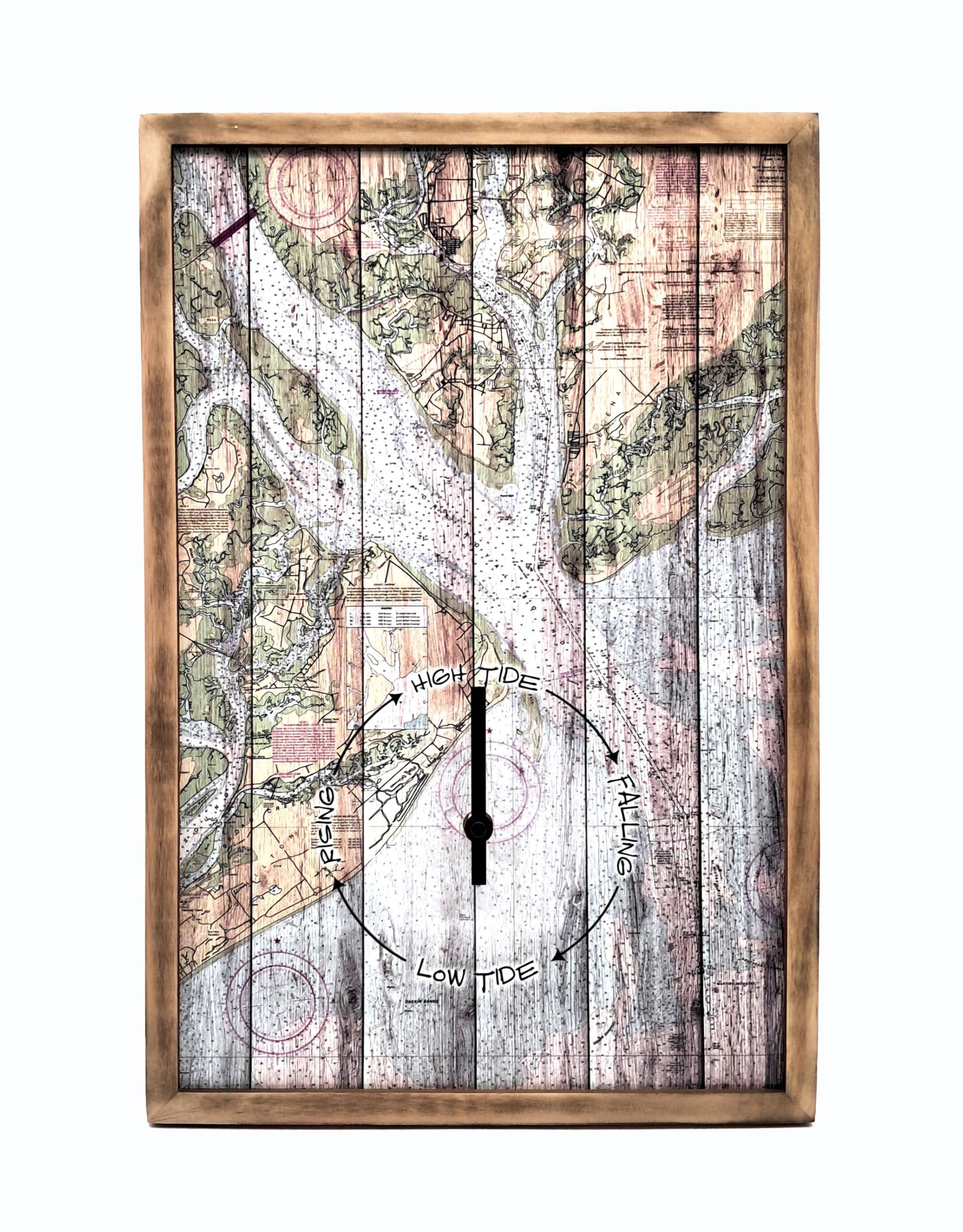 Tide Clock - Port Royal Hilton Head South Carolina - Coastal Nautical Decor for Surfers, Sailors & Fishermen - Perfect for Beach Houses, Boats & Ocean-Themed Gifts