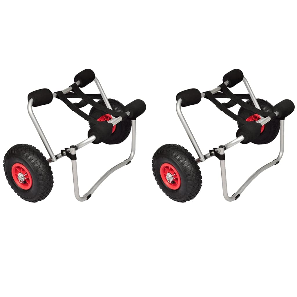 SKM 2-Piece Aluminum Kayak Trolley - Lightweight Portable Kayak Cart for Easy Watercraft Transport - Perfect for Beach, Lake, and River Adventures