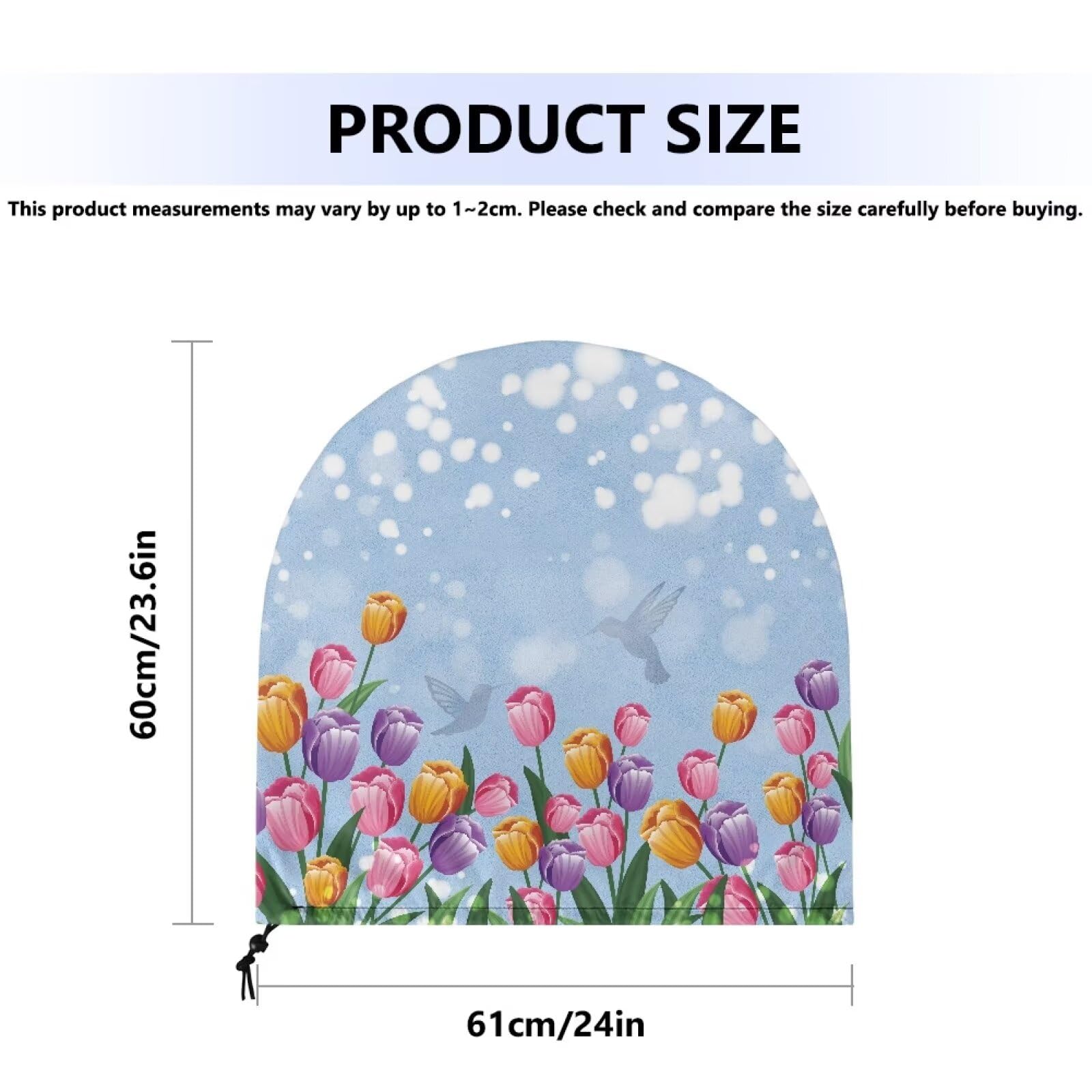 Waterproof Tulip Fan Dust Cover with Drawstring - Industrial Floor & Desktop Fan Protector for Indoor/Outdoor Use - Perfect for Wall Mounted & Standing Fans in Home, Office, Warehouse