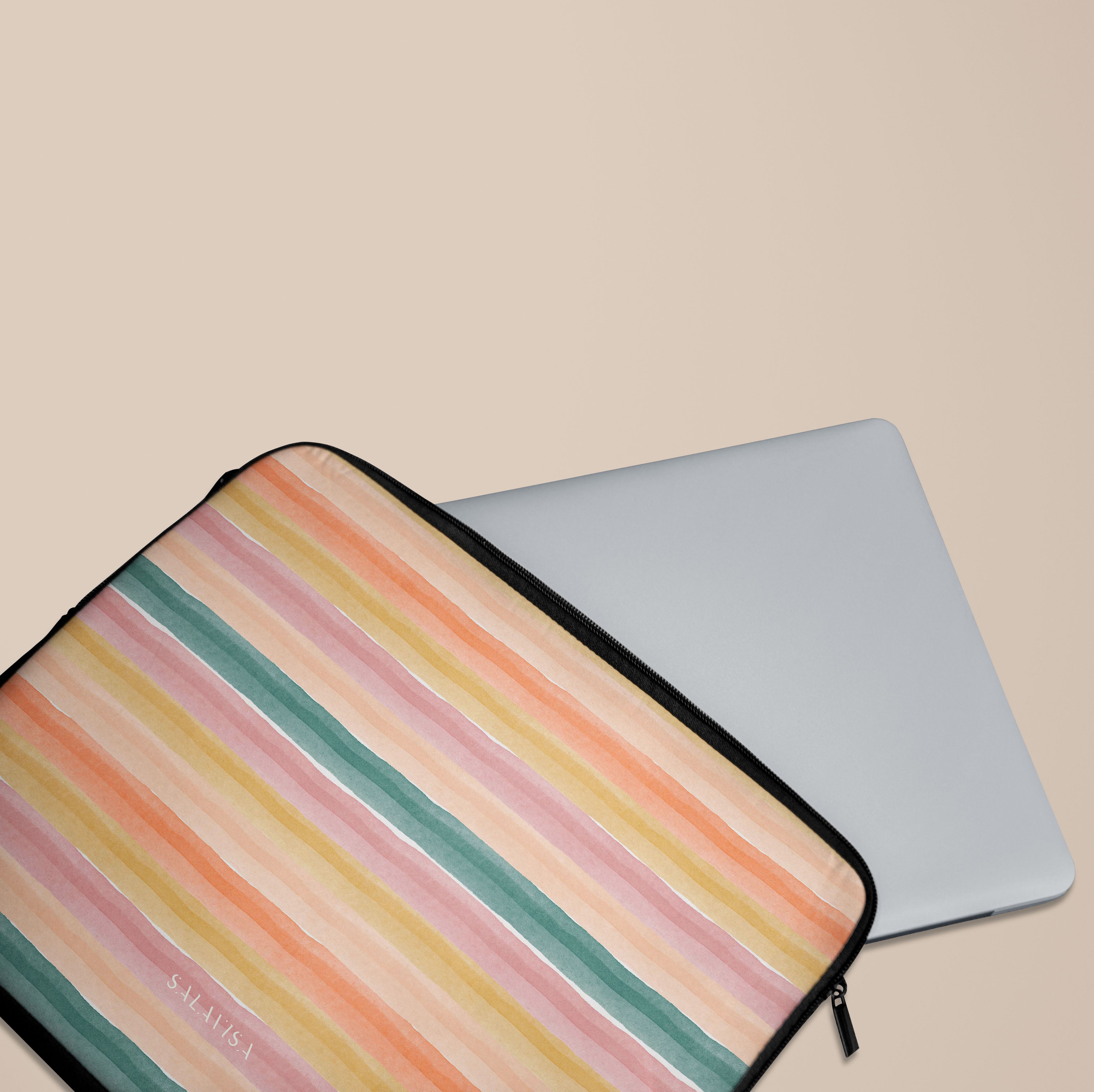 Stylish Layered Sunset Laptop Sleeve - Protective 13-15 Inch MacBook Case - Perfect for Work, School & Travel Accessories