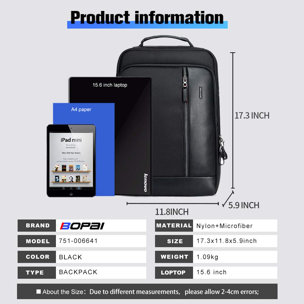 BOPai Expandable 15.6 Inch Anti-Theft Laptop Backpack for Men - Water Resistant USB Charging Business Travel Backpack with Smart Features - Perfect for Work, Commuting & Outdoor Adventures