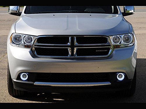 2011-2012-2013 Dodge Durango LED Angel Eye Fog Lights Kit - Halo DRL Daytime Running Lights with White/Amber Color Options - Perfect for Night Driving & Off-Road Adventures