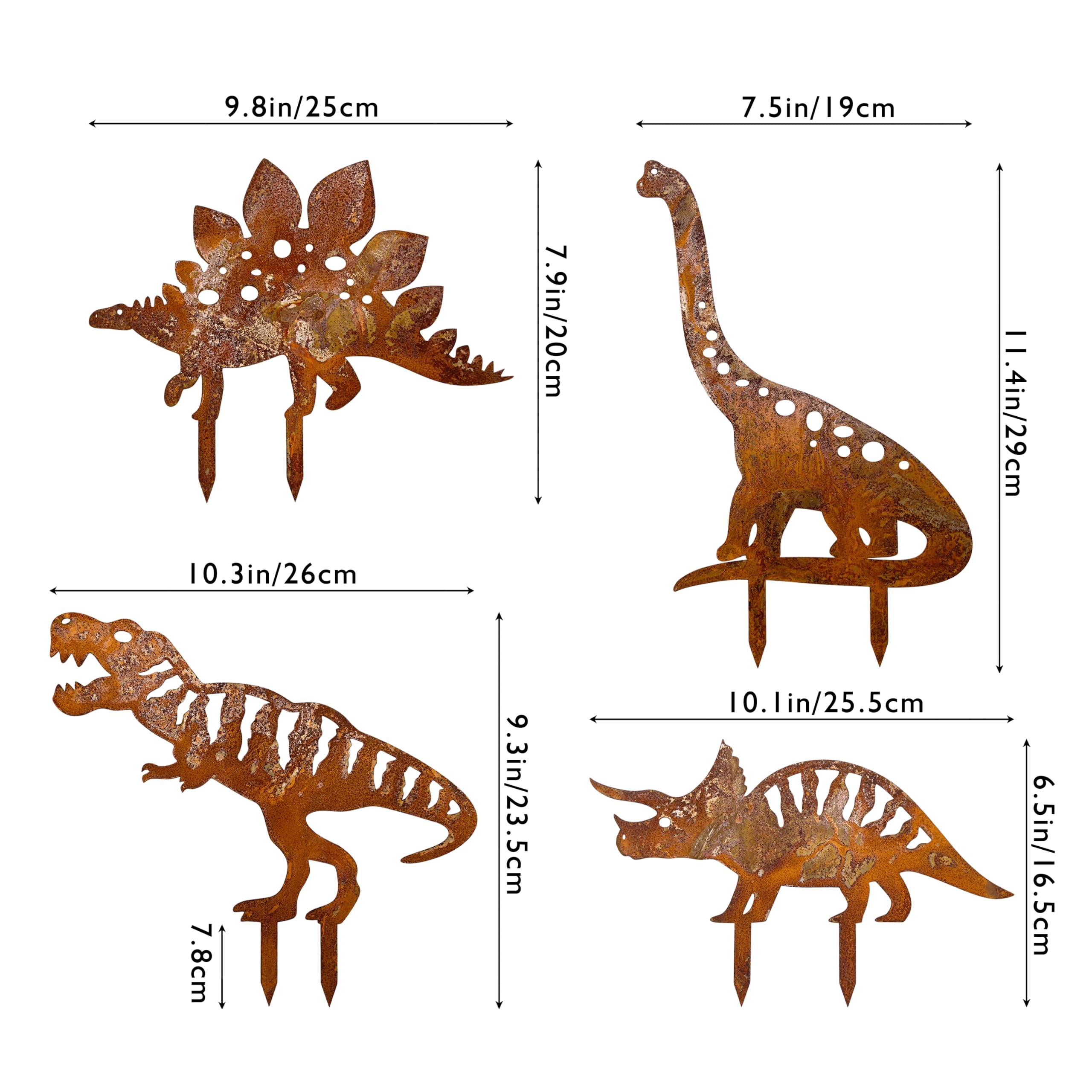 Dinosaur Garden Statues & Lawn Decor - Outdoor Dinosaur Yard Art for Garden, Patio & Landscape - Perfect Gift for Dinosaur Lovers & Jurassic Theme Party Decorations