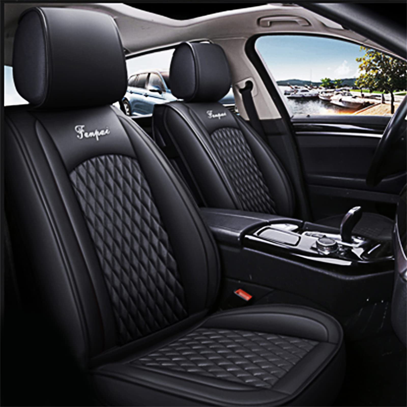 Premium Waterproof Leather Car Seat Covers Full Set for BMW 650i Gran Coupe (2013-2019) - Front & Rear Seat Protection Cushions - CT08 Black - Perfect for Daily Commuting & Road Trips