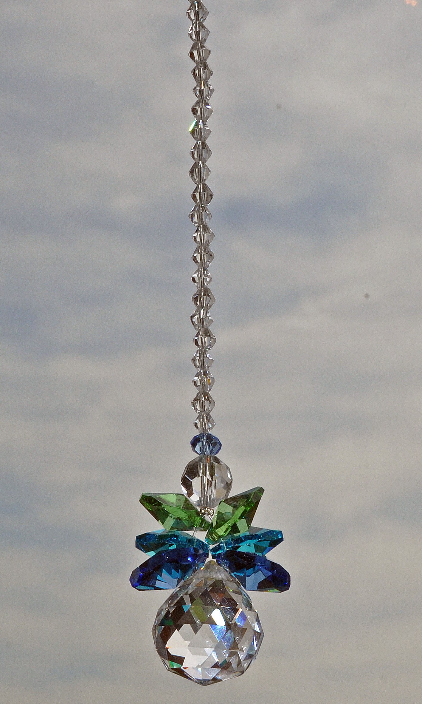 Crystal Guardian Angel Suncatcher - Rainbow Maker & Travel Protection Car Charm for Rear View Mirror - Spiritual Decor & Positive Energy Enhancer for Home, Office, and Vehicle