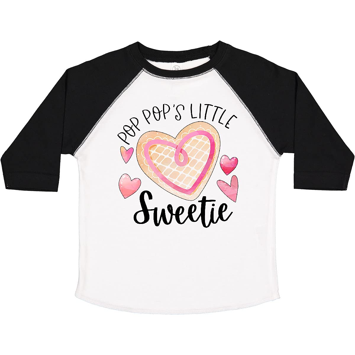 Inktastic Pop Pop's Little Sweetie Pink Heart Cookie Toddler T-Shirt - Cute Baby Girl Outfit for Playdates, Family Photos & Holiday Gifts