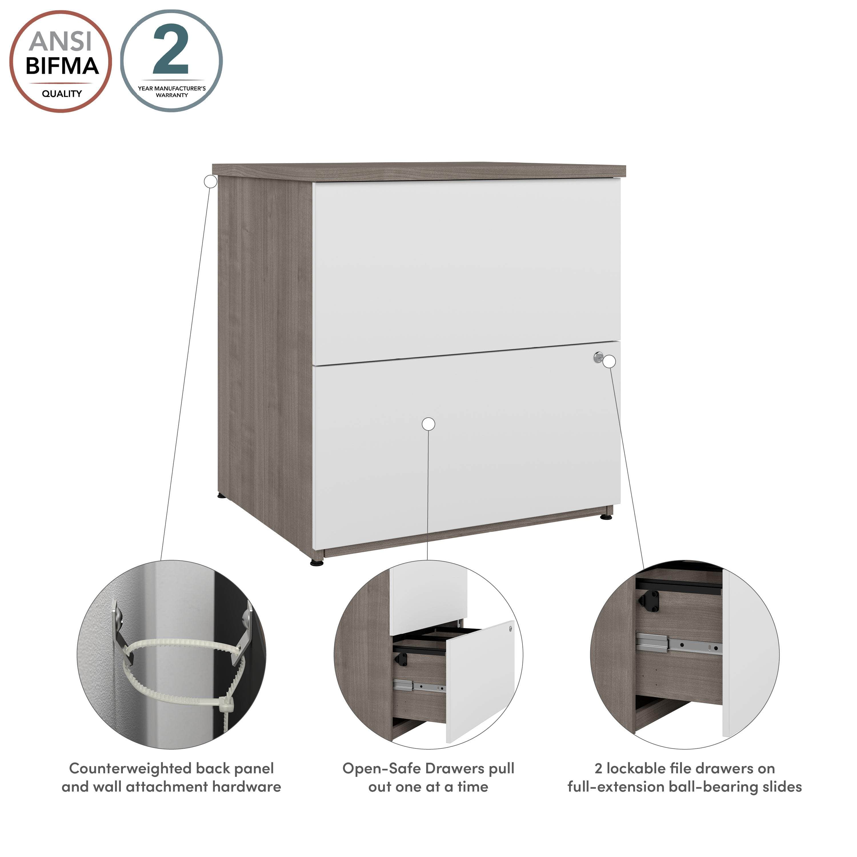 28W Standard 2-Drawer Lateral File Cabinet - 5 Color Options for Office & Home Organization | Durable Metal Filing Cabinet for Documents & Folders