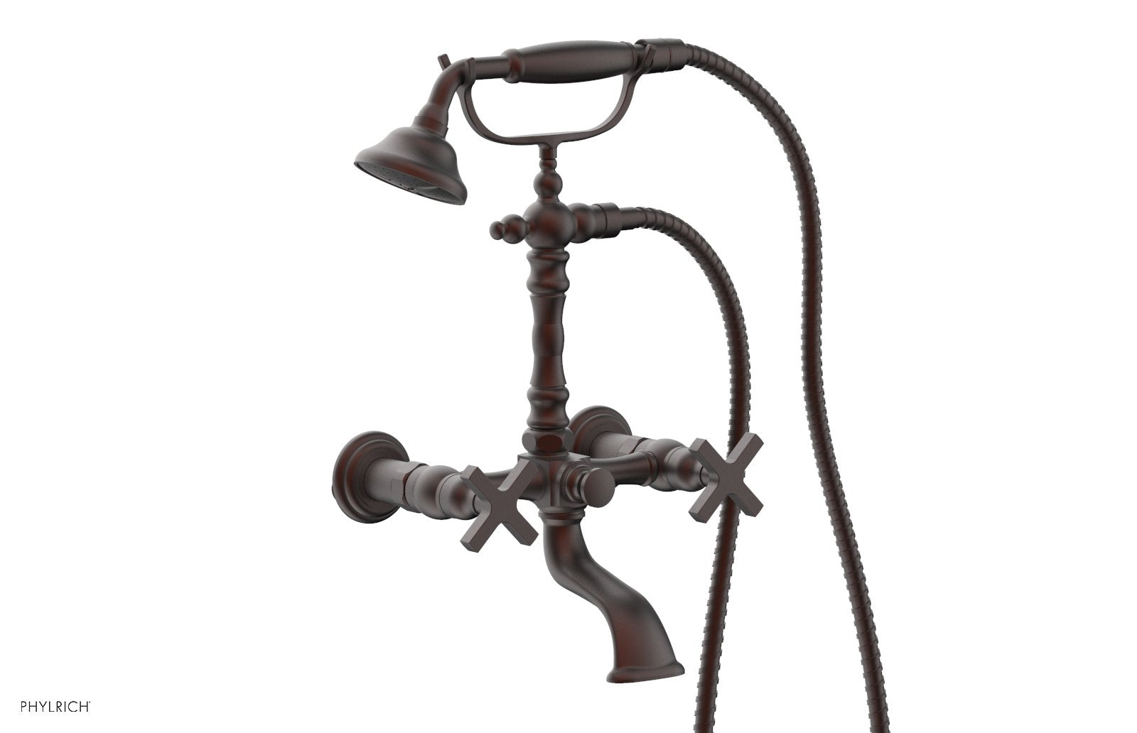 HEX MODERN Exposed Tub & Hand Shower Faucet with Cross Handle K2393 22 - Perfect for Bathroom Renovation & Spa-Like Shower Experience