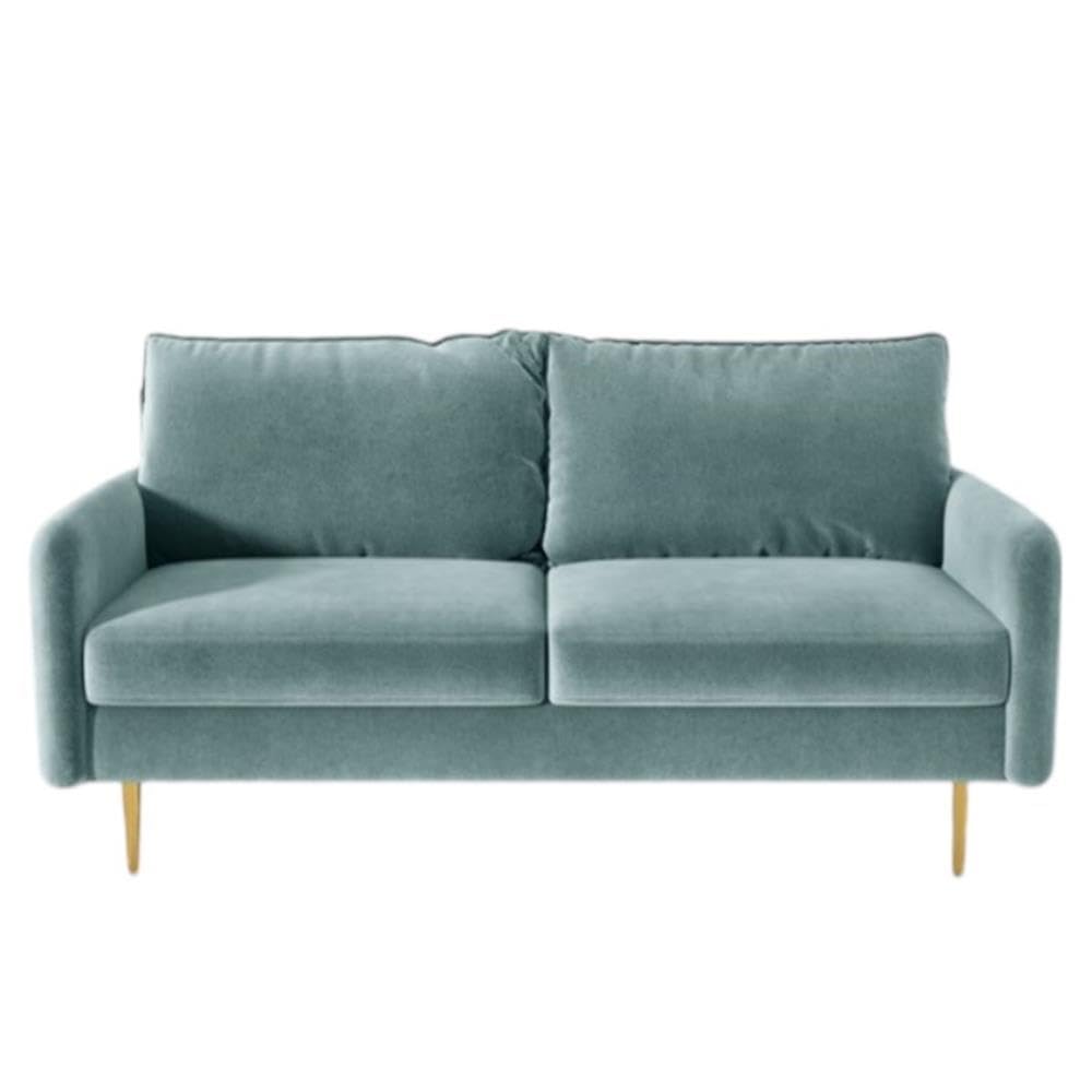 Almor Velvet Living Room Sofa in Light Grayish Cyan - Modern Comfort for Your Home, Perfect for Lounging & Entertaining Guests