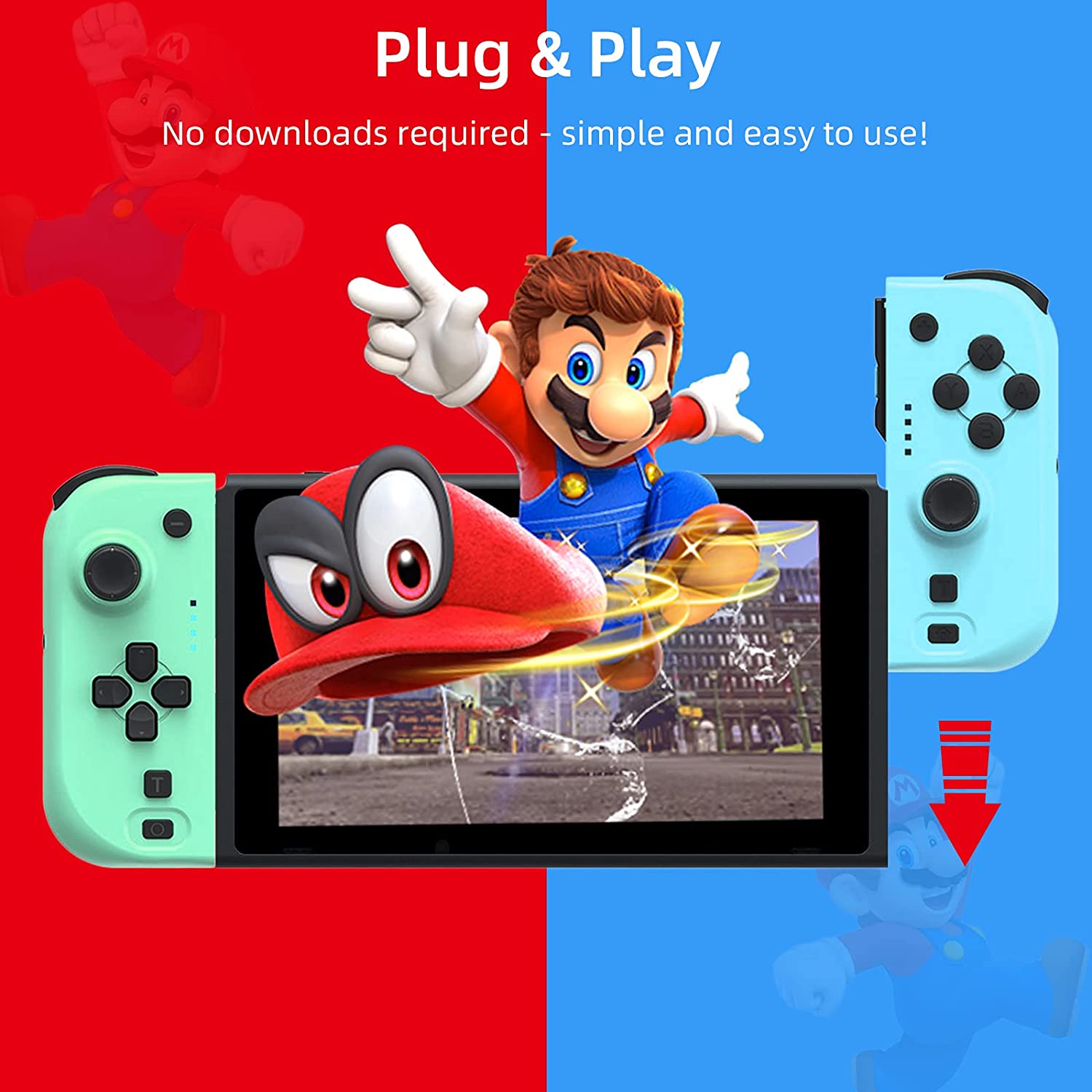 NexiGo Wireless Joypad Controller for Nintendo Switch - Ergonomic Gamepad with Dual Vibration, Turbo Function for Nintendo Switch/Switch Lite/OLED - Perfect for Gaming at Home or On-The-Go
