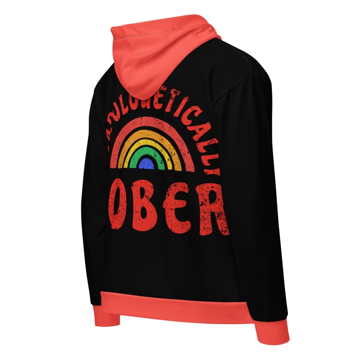 Unapologetically Sober Rainbow Zip Hoodie - Colorful Pullover Sweatshirt for Women & Men | Perfect for Sober Living, Pride Events & Casual Wear